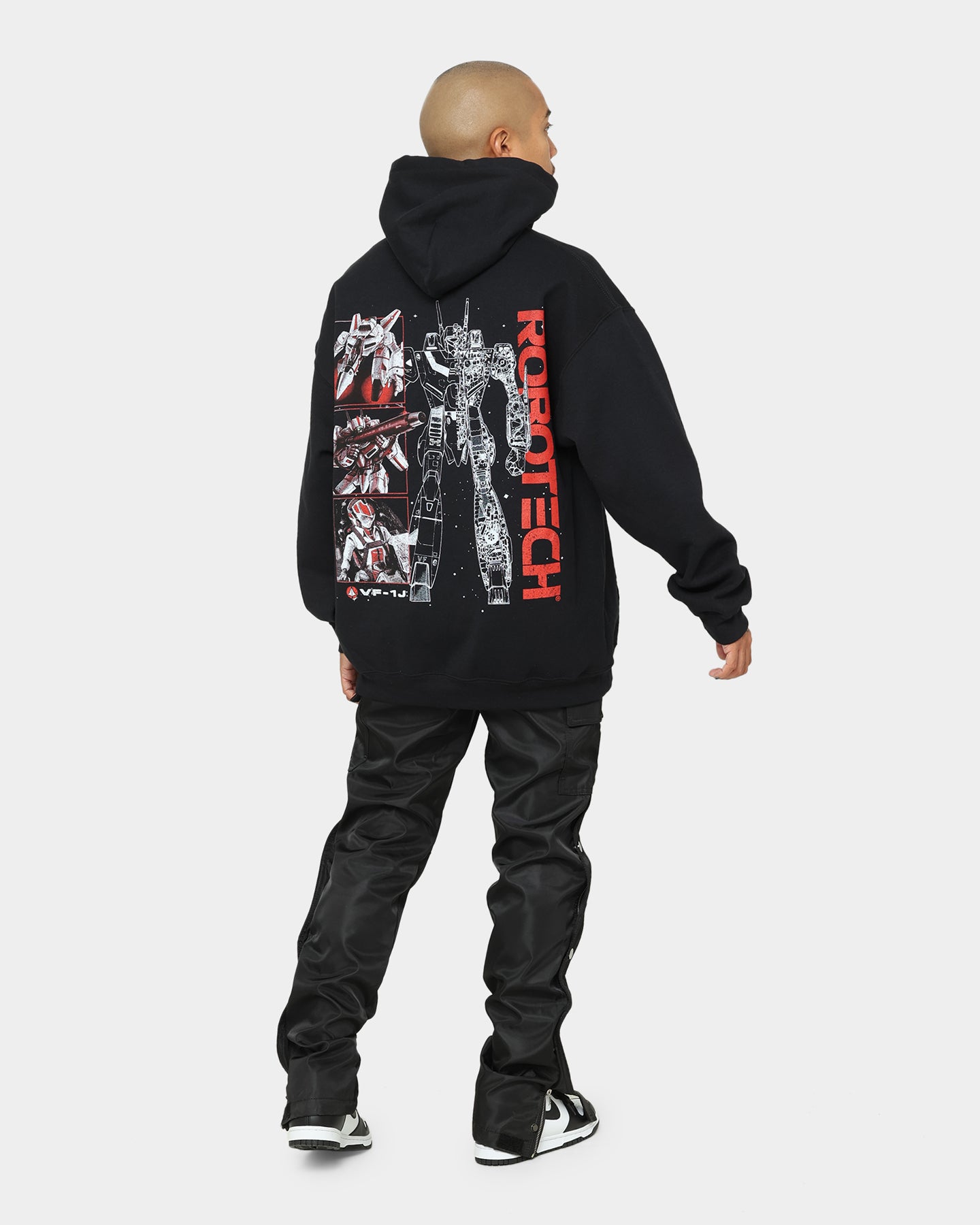 American Thrift X Robotech VF1J Black Hoodie - Stylish Anime-Inspired Streetwear for Fans & Collectors | Perfect for Cosplay, Conventions & Casual Wear