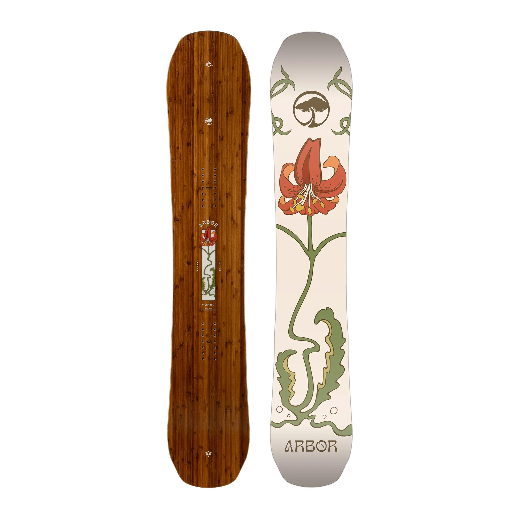 Arbor Women's Swoon Camber Snowboard 2025 - All-Mountain Freestyle Snowboard for Women | Perfect for Powder, Park & Groomed Runs