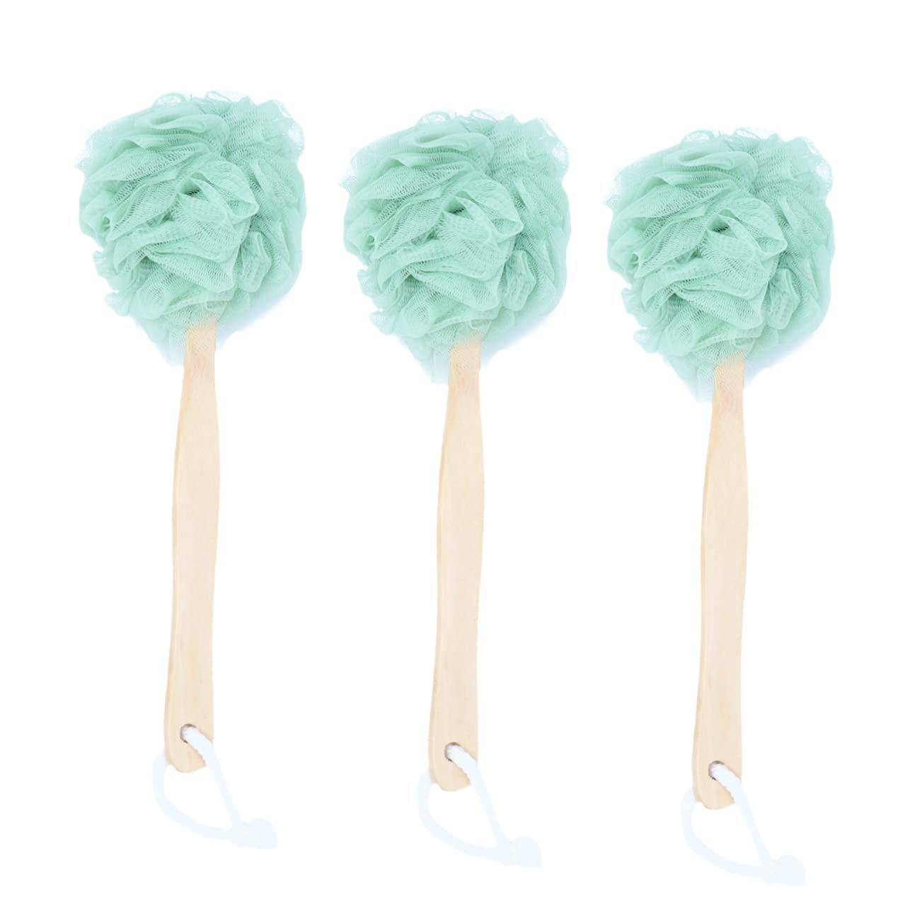 TOPBATHY 3-Piece Shower Brush Set - Exfoliating Body Scrubber with Handle, Back Scrub Brush & Bath Sponge for Deep Cleaning - Perfect for Exfoliation, Dry Brushing & Spa Day at Home