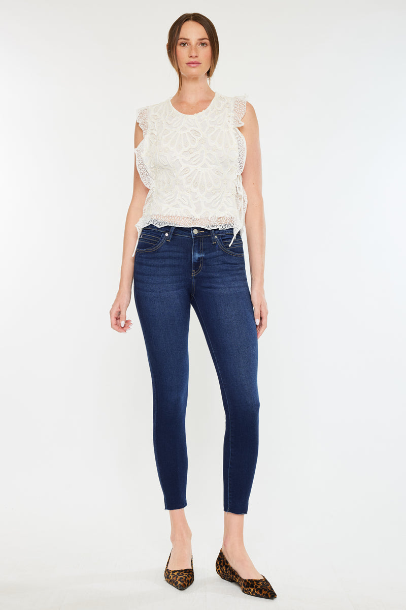 Cypress Mid Rise Ankle Skinny Jeans for Women - Stretch Denim Pants, Slim Fit, Comfortable & Fashionable - Perfect for Casual Wear, Office & Date Night