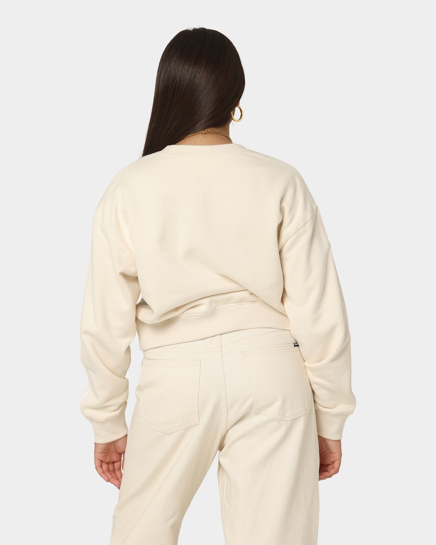 Adidas Women's Adicolor Classic Sweatshirt - Wonder White | Casual Pullover Hoodie for Women | Perfect for Gym, Running & Everyday Wear