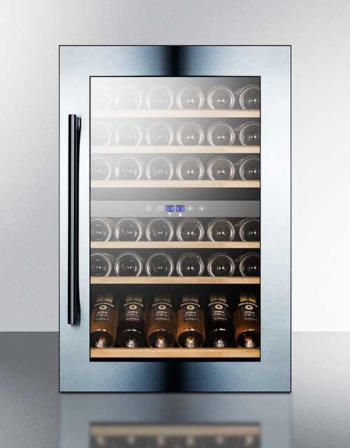 Summit 59 Bottle Built-In Wine Cooler Refrigerator - Dual Zone Temperature Control for Red & White Wine - Perfect for Home Bars, Restaurants, and Wine Cellars