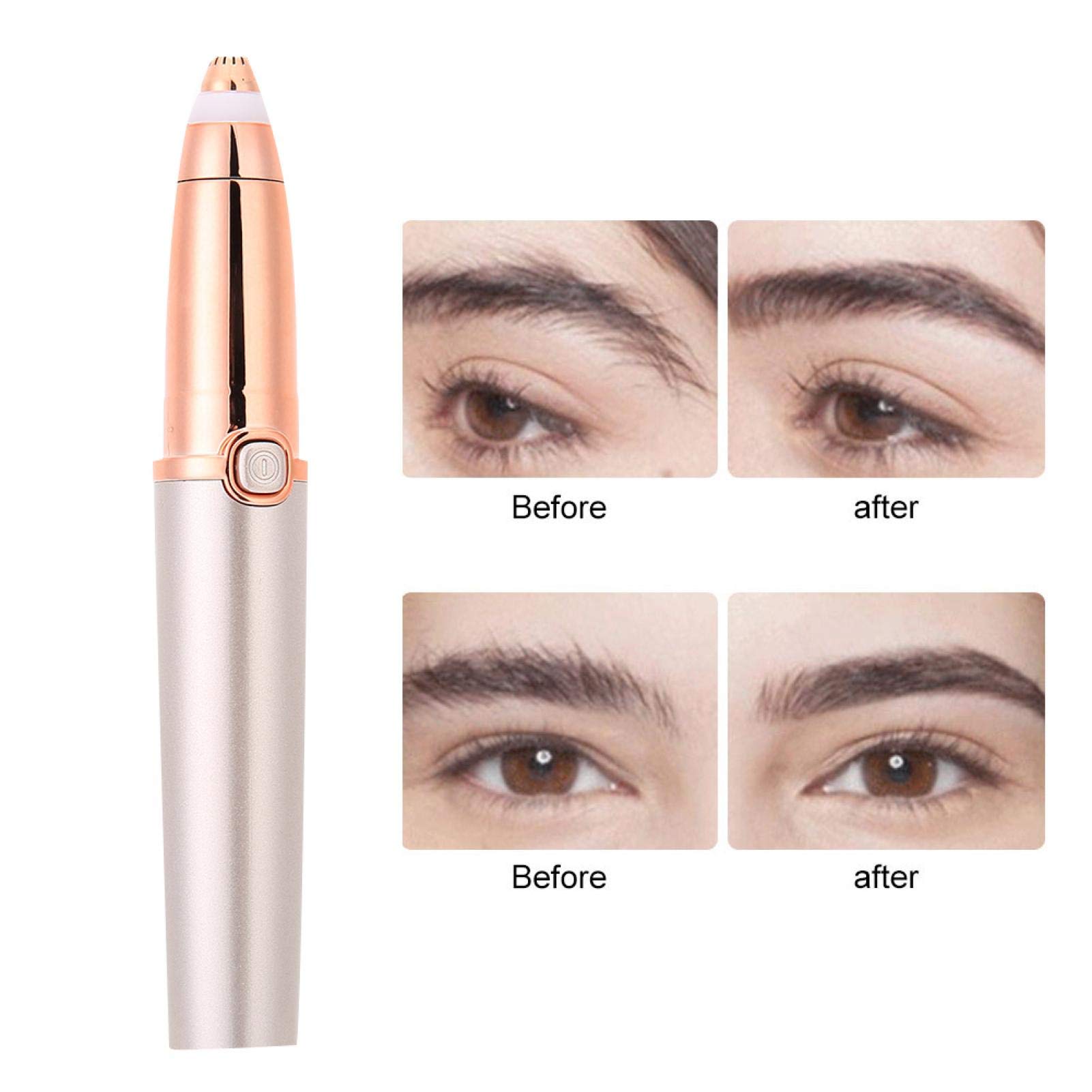 Electric Eyebrow Trimmer for Women - Lipstick Shaped Precision Shaver with Rose Gold Finish | Perfect for Eyebrow Grooming, Travel & On-the-Go Touch Ups