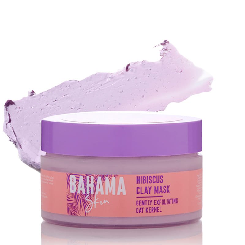 Organic Bahama Skin Hibiscus Clay Mask for Glowing Skin - Deep Cleansing & Detoxifying Facial Treatment for Acne & Blackheads - Perfect for Spa Nights & Self-Care Routines
