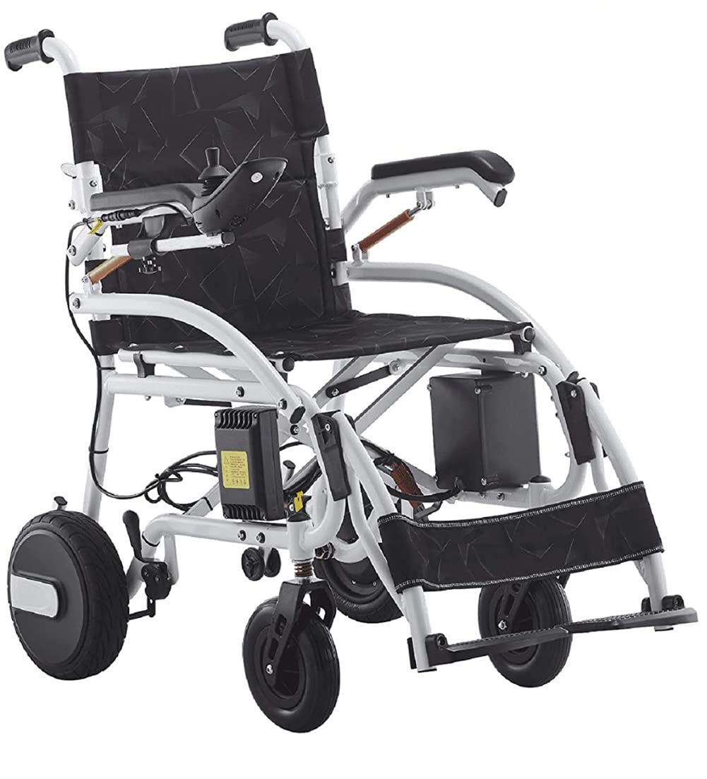 Electric Wheelchair for Adults - Lightweight Foldable Mobility Scooter with Remote Control (Black) - Ideal for Indoor & Outdoor Use, Travel, and Daily Commuting