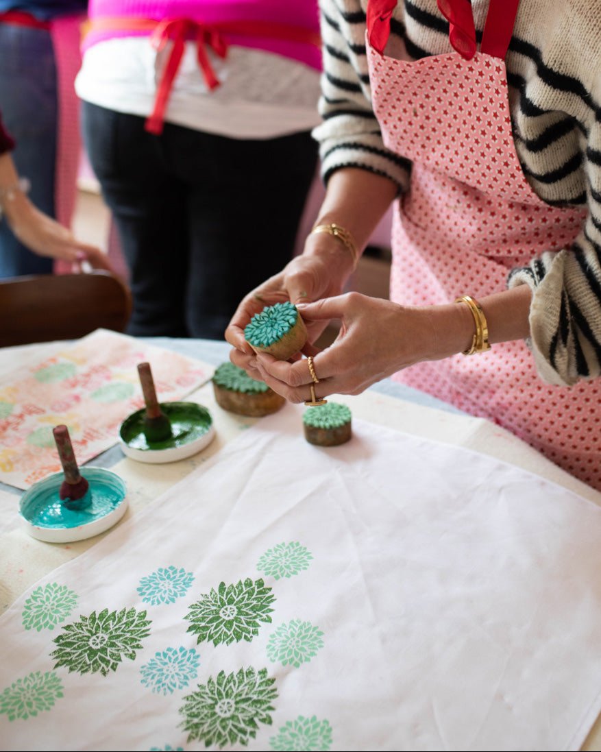 Handmade Block Printing Lampshade - DIY Workshop in Charleston, Firle, East Sussex | Perfect for Home Decor & Creative Gifts