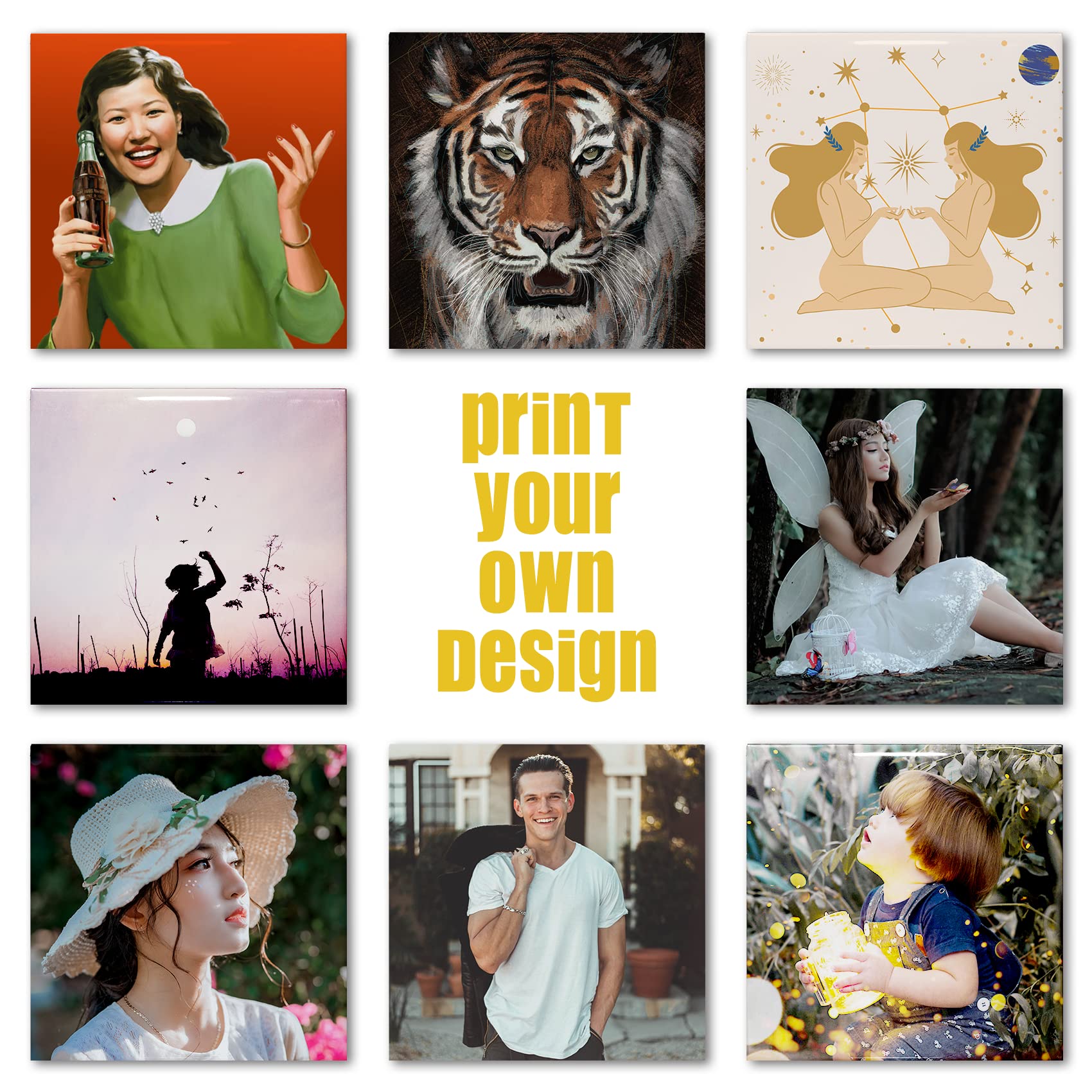 Premium Sublimation Blanks - 6 Pack Glossy White Ceramic Coaster Tiles for Heat Press (5.9×5.9 Inch) - DIY Craft Projects, Personalized Gifts & Home Decor