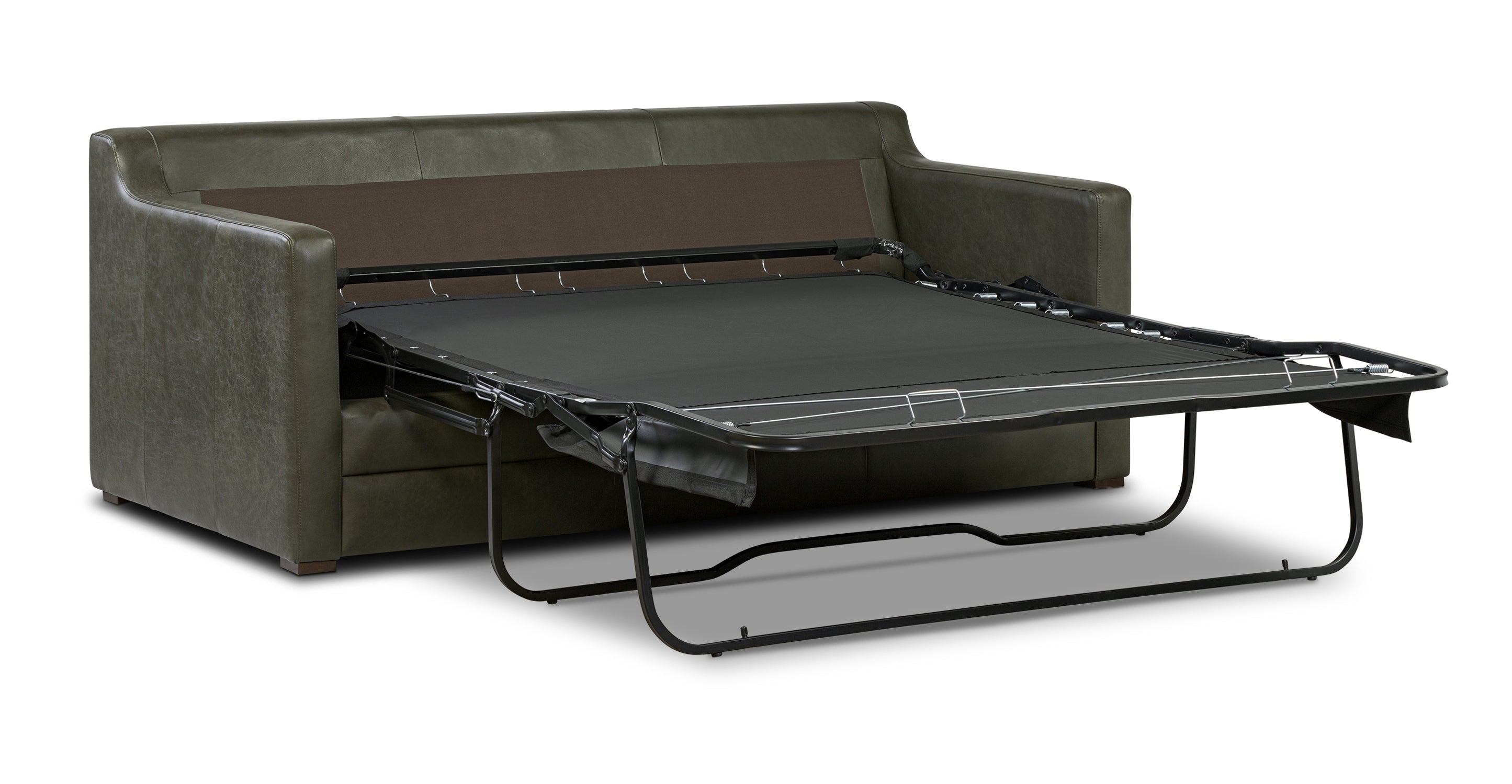 Sorrento Leather Convertible Sleeper Sofa with Pull-Out Bed - Modern Sectional Couch for Small Spaces, Living Room & Guest Room