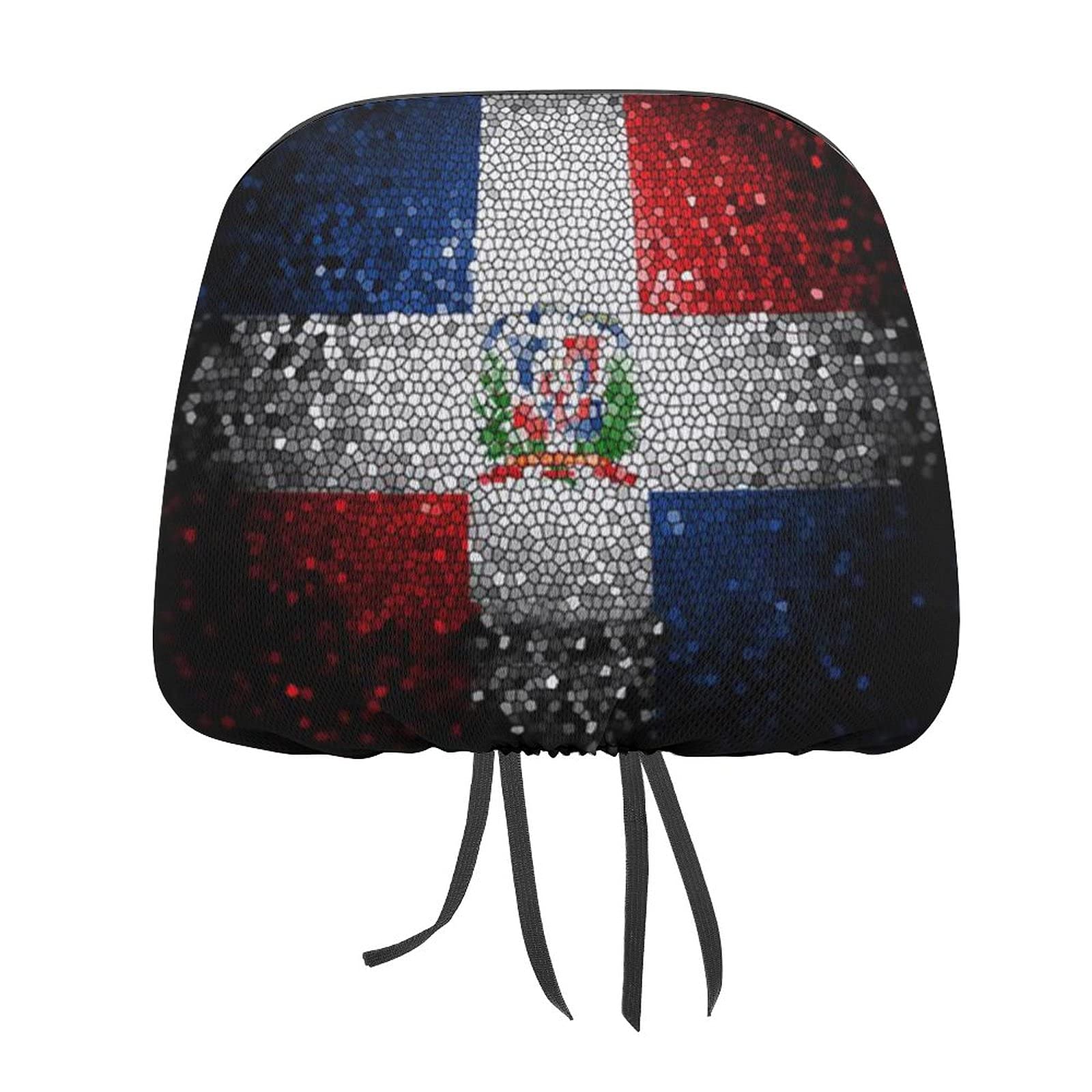 Buonota Dominican Flag Headrest Cover - Car Seat Protector Accessory, Washable & Stylish Decoration for Cars, Trucks & SUVs - Perfect for Travel, Road Trips & Showcasing Dominican Pride