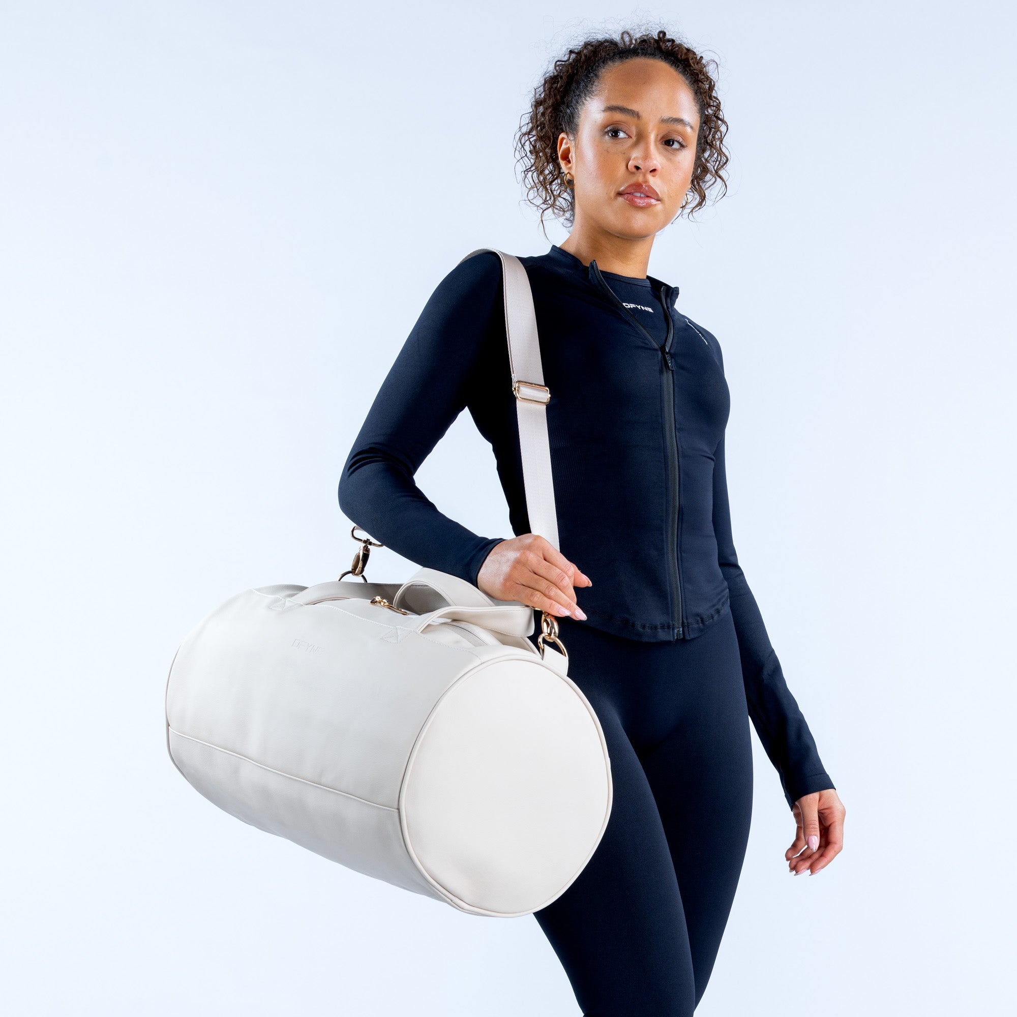 Dfyne Champagne Duffle Bag for Women - Stylish Travel Duffel Bag with Spacious Interior, Perfect for Gym, Weekend Getaways & Air Travel