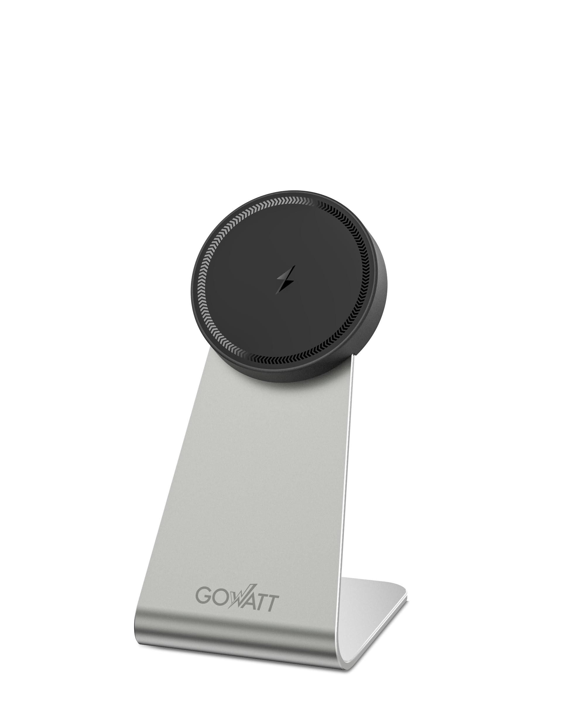 GOWATT 15W Fast Wireless Charger Stand - Aluminum Alloy Magnetic Charging Station with USB-C Cable | Compatible with iPhone 16/15/14/13/12 Series, Galaxy S23/S22/S21/S20, Note & Pixel | Perfect for Home, Office & Travel Charging