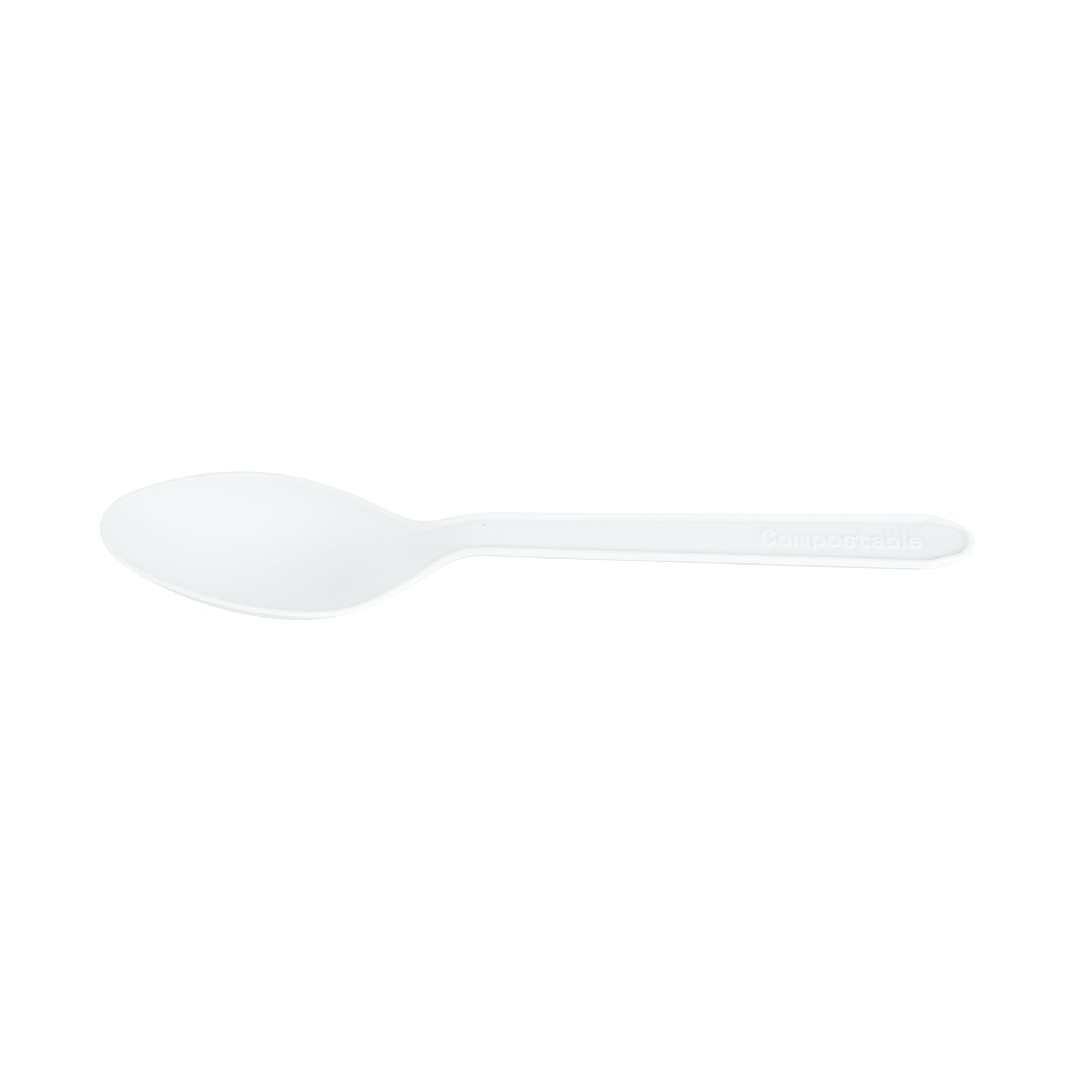 Eco-Friendly White CPLA Plastic Dessert Spoons - Heat Resistant, Compostable Cutlery (1000 Count) - Perfect for Parties, Picnics & Catering Events