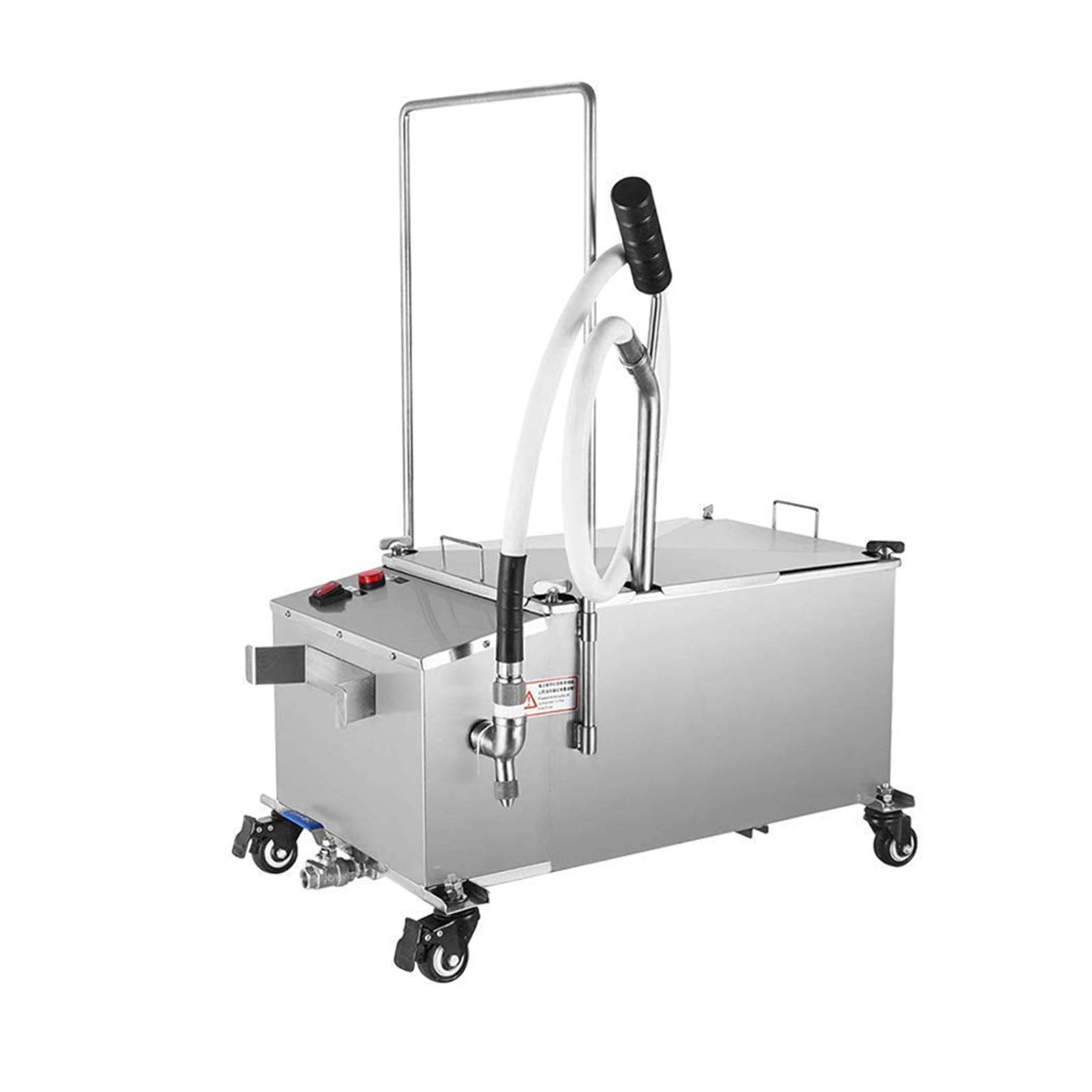 JIAWANSHUN 70LB/10.5 Gallon Commercial Fryer Oil Filtration System - 300W Electric Oil Filter Machine with 120-180℃ Temperature Control for Restaurants & Food Trucks (110V) - Perfect for Deep Fryer Oil Recycling and Extended Oil Life