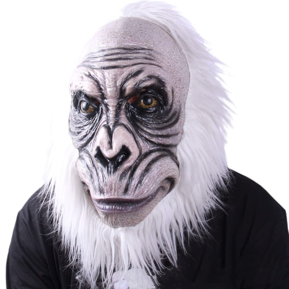Black Chimpanzee Latex Mask - Realistic Monkey Mask for Halloween Costume Party, Cosplay, Masquerade & Themed Events