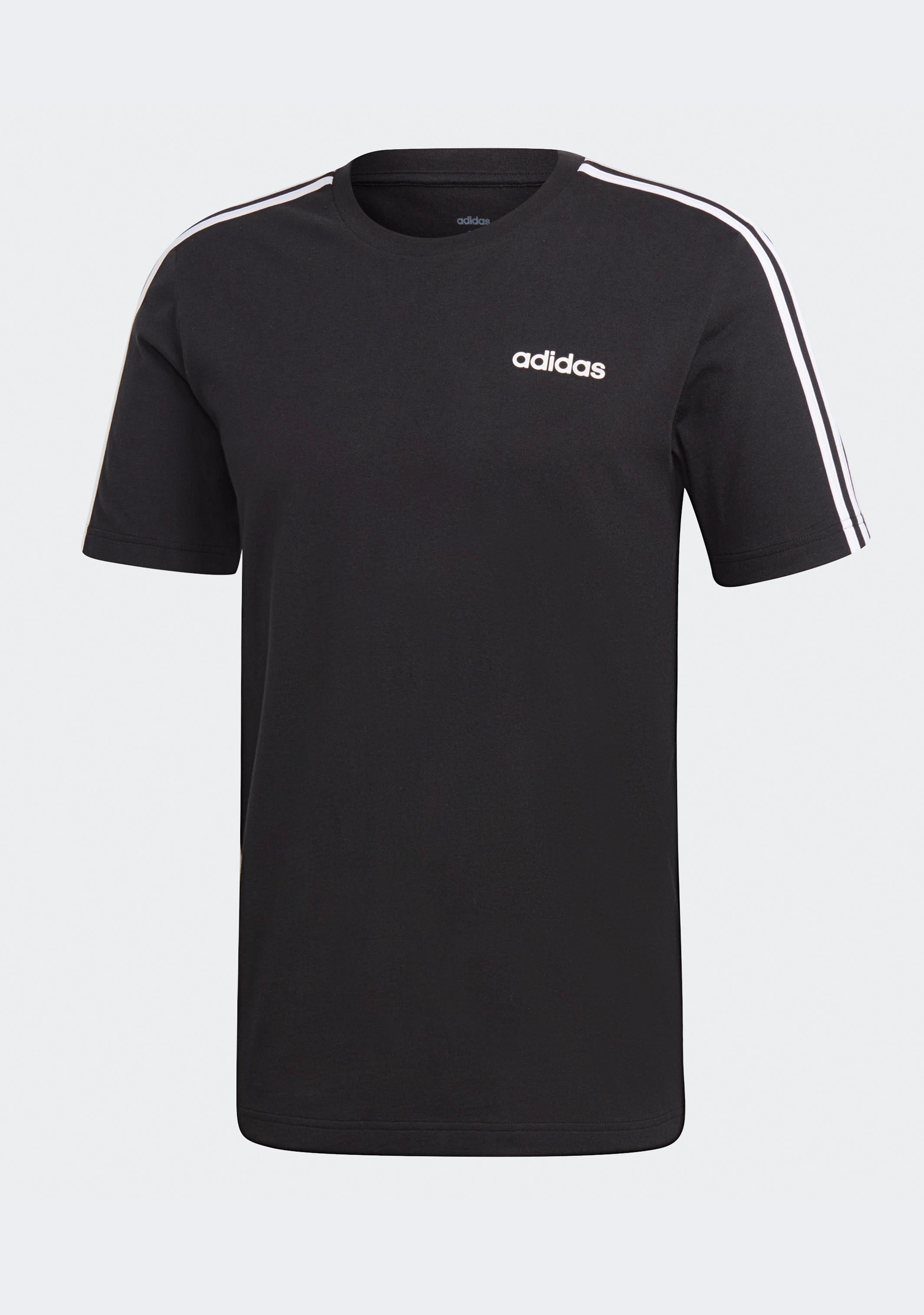 Adidas Men's Essentials 3-Stripe T-Shirt - Classic Cotton Crewneck Tee for Casual Wear, Gym & Everyday Outfits