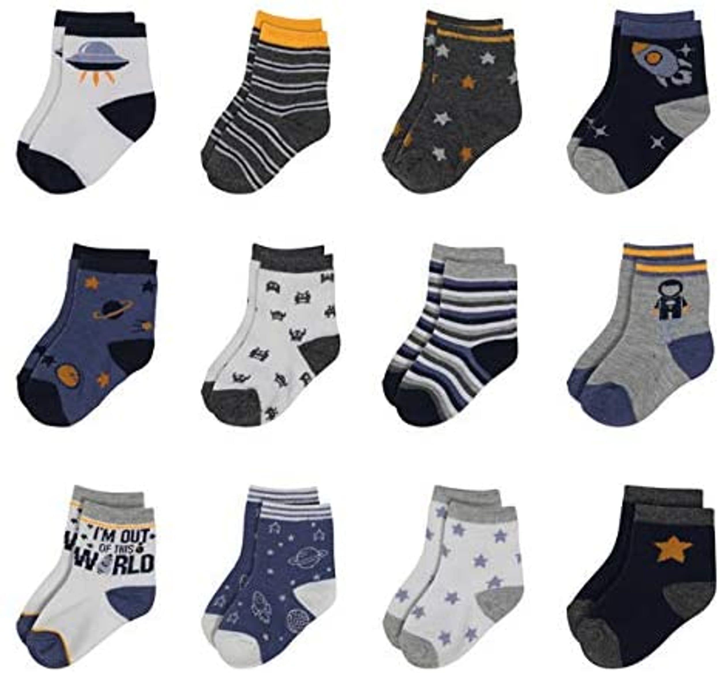 Baby Socks for Boys & Girls - Soft Infant Toddler Socks 0-24 Months (Ankle & Crew) - Newborn Baby Socks for Everyday Wear, Playtime & Photo Shoots