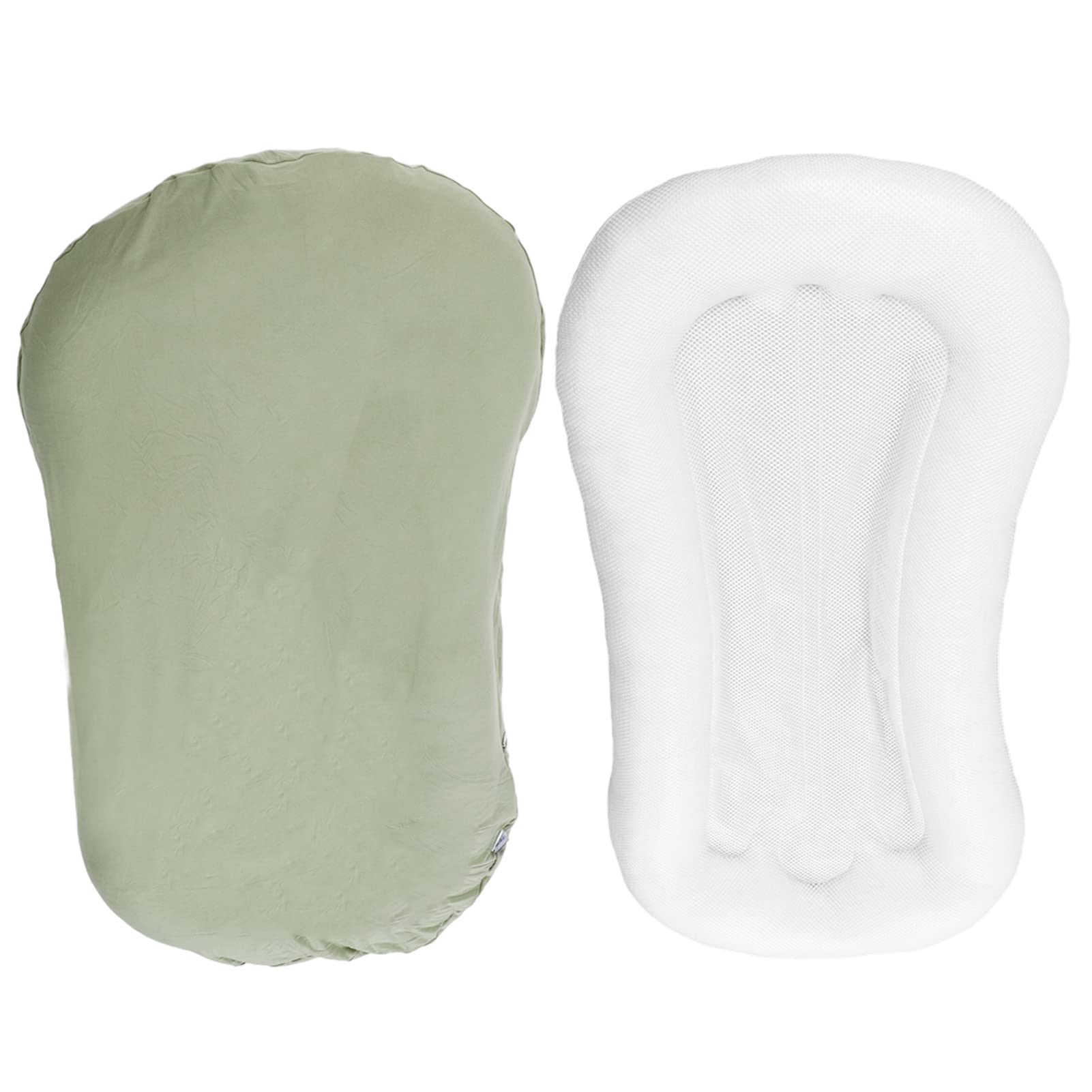 **Ergonomic Baby Nest Bed & Lounger - Soft Cotton Cushion for Newborns, Easy to Clean, Portable & Safe (Green) | Perfect for Co-Sleeping, Nursery, and Travel**