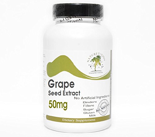 Pure Grape Seed Extract 50mg - 100 Capsules | Natural Antioxidant Supplement | No Additives, Non-GMO | Supports Heart Health & Skin Care | Naturetition Supplements