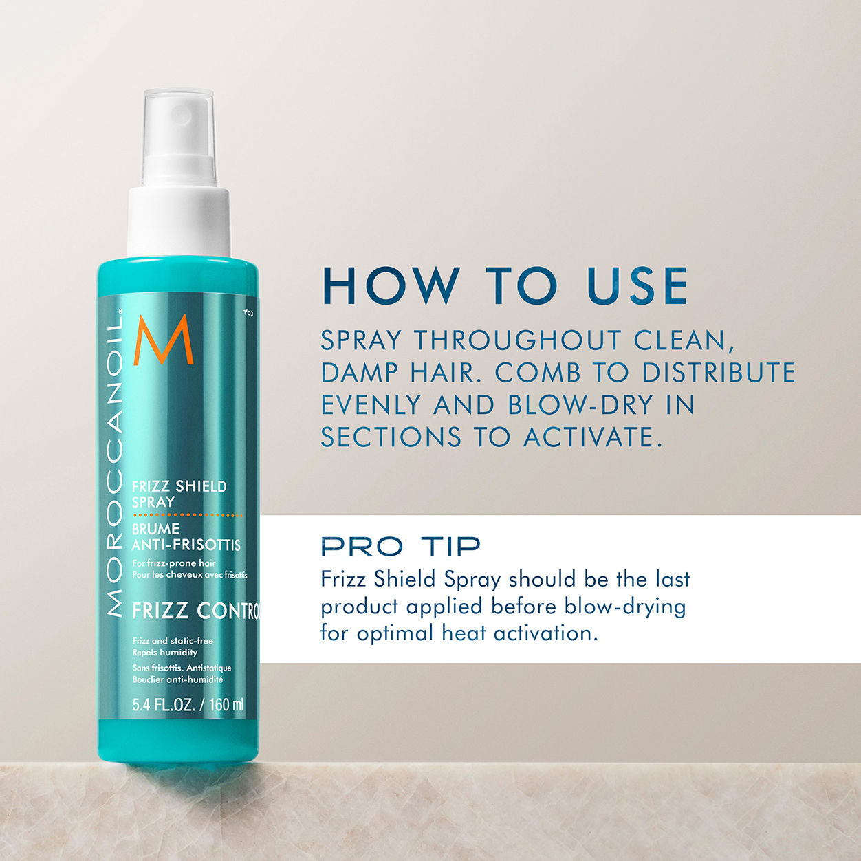 Frizz Shield Spray - Anti-Frizz Hair Serum for Smooth & Shiny Hair - Perfect for Dry, Damaged & Curly Hair - Use Before Styling or Air Drying