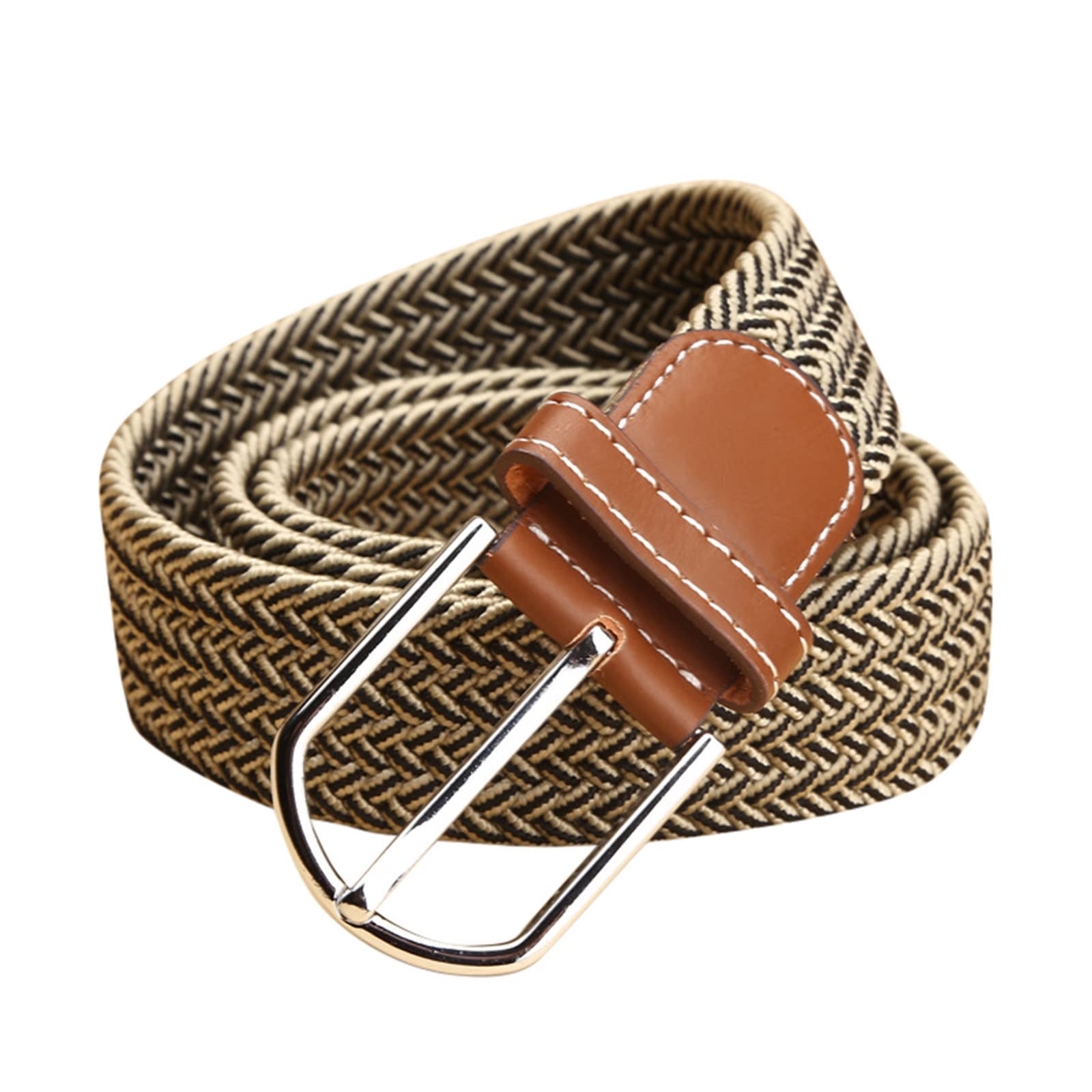 Stylish Unisex Narrow Stretch Dress Belt - Adjustable Waistband for Pants & Tuxedo - Black & Brown Canvas Fashion Belt (One Size) - Perfect for Formal Wear, Office Attire & Special Occasions