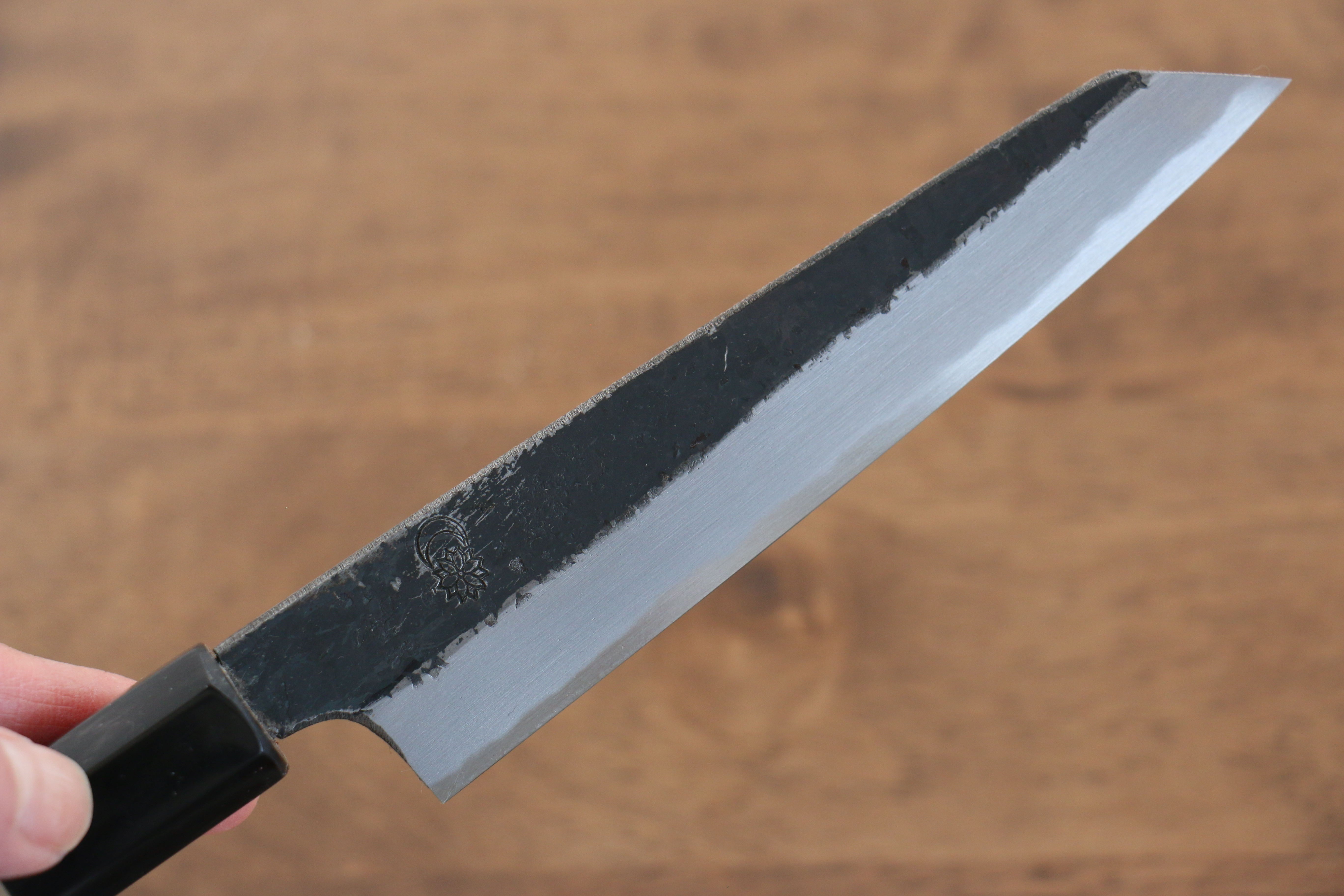 Premium Kikuzuki White Steel No.2 Black Kiritsuke Petty Knife 135mm - Magnolia Wood Handle - Japanese Kitchen Utility Knife for Slicing, Chopping & Precision Cutting - Perfect for Chefs & Home Cooks