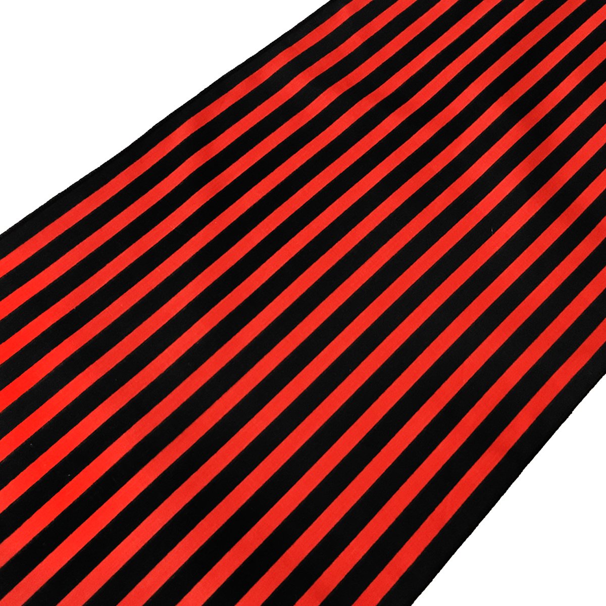 Premium Poly Cotton 1/2 Inch Striped Black and Red Print Table Runner - 12
