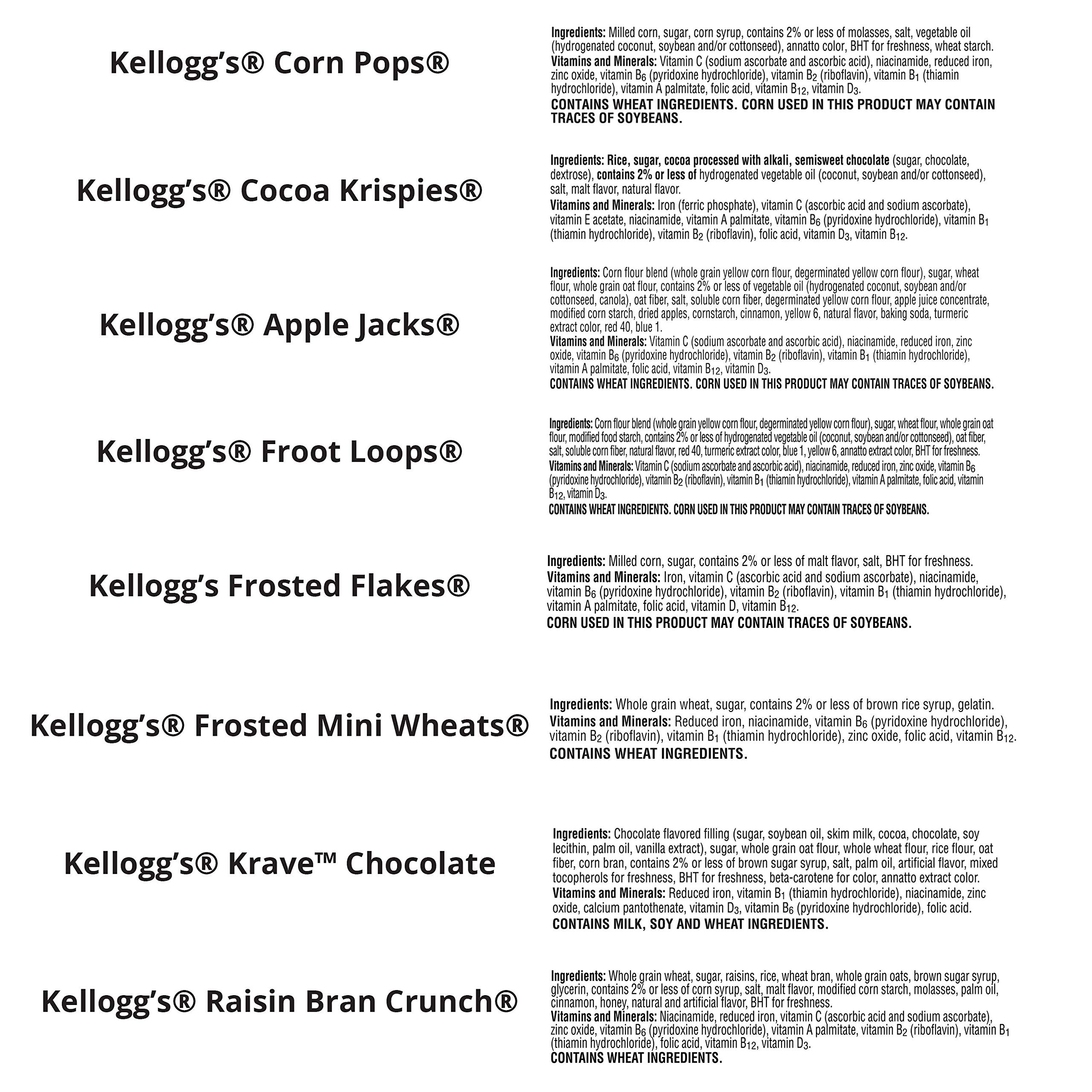 Kellogg's Cereal in a Cup Variety Pack - 8 Delicious Flavors, Portable Breakfast On-The-Go, Bulk Size (60 Cups) | Perfect for Office Snacks, School Lunches & Travel