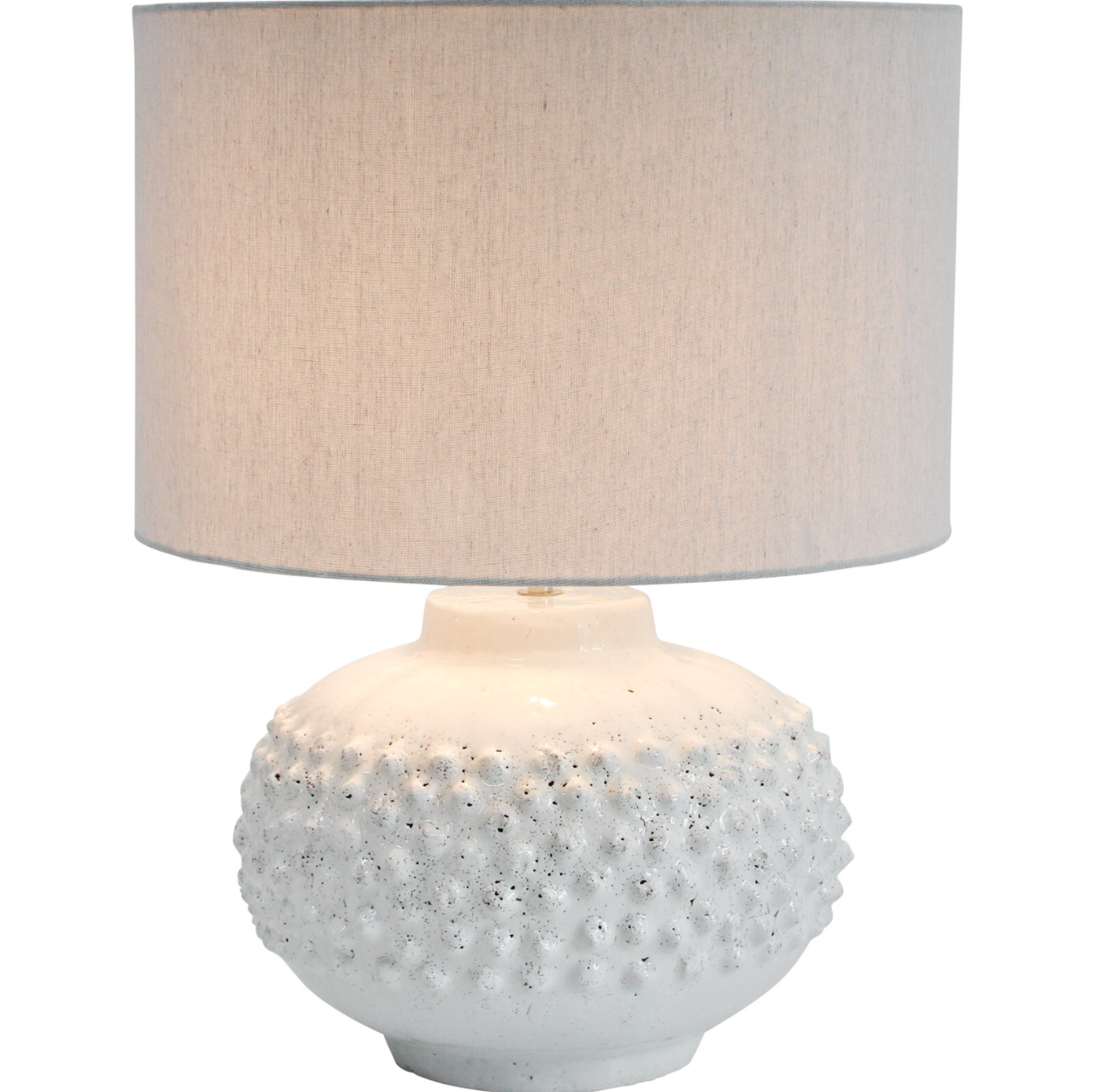 April Bobble Table Lamp with Cream Shade - Modern Nightstand Lighting for Bedroom, Living Room & Office Decor