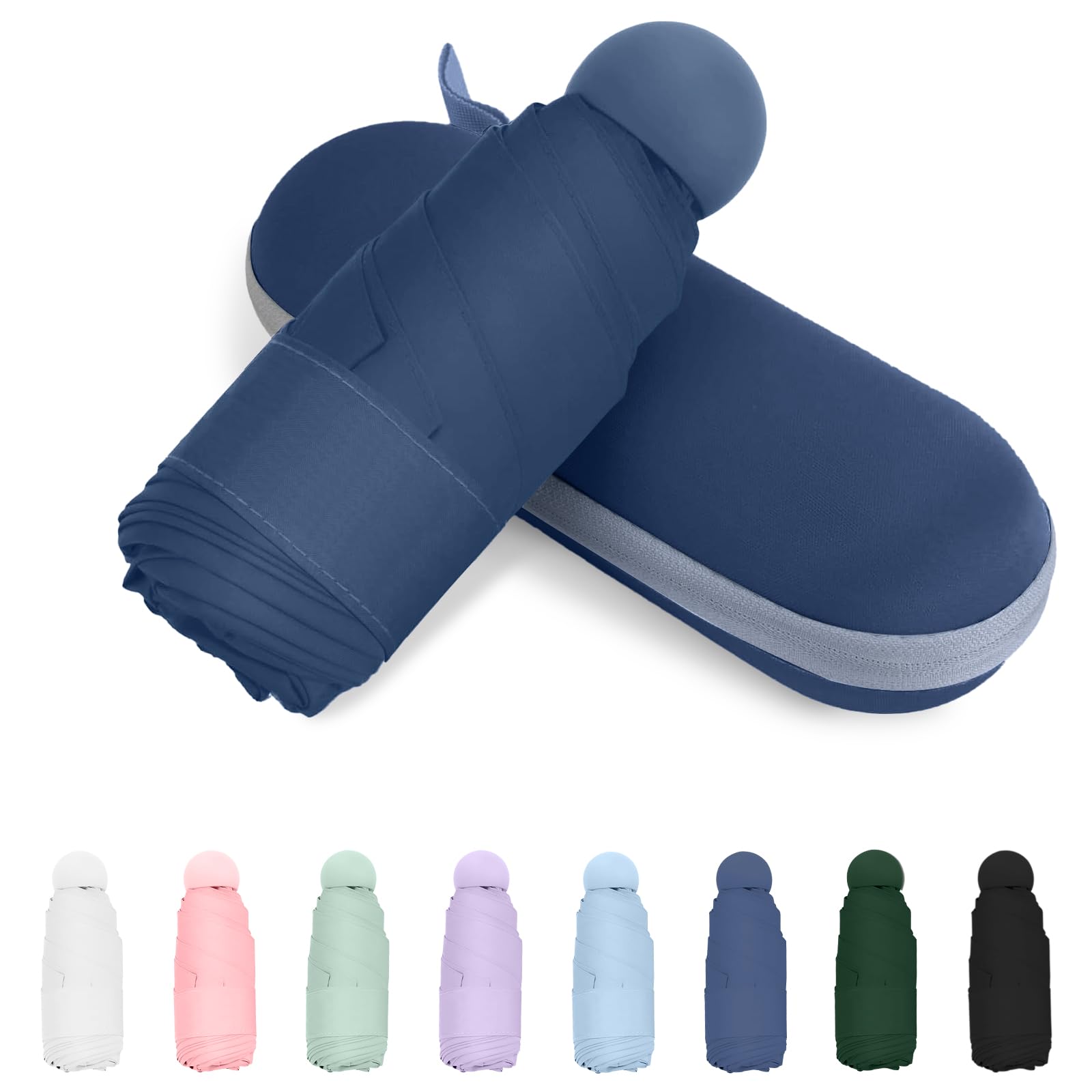 Compact Travel Umbrella - Small Pocket Mini Umbrella for Purse & Backpack, UV Sun & Rain Protection, Portable Folding Umbrella for Women & Kids - Perfect for Commuting, Travel & Outdoor Activities