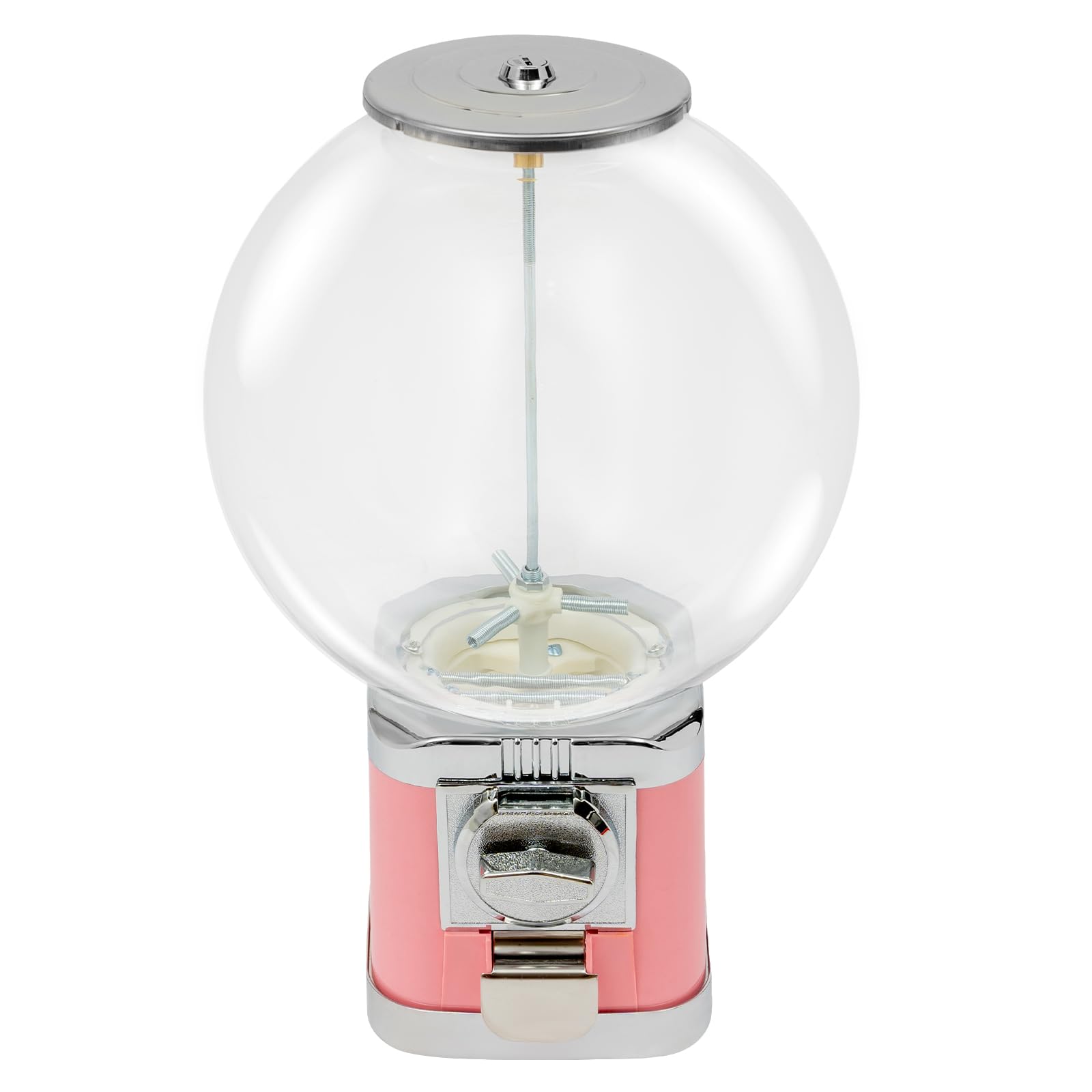 18-Inch Candy Gumball Vending Machine - Commercial 1$ Coin Operated Dispenser for 0.39-1.26in Gumballs & Toys - Perfect for Arcades, Game Stores, Retail Shops & Birthday Parties (Pink)