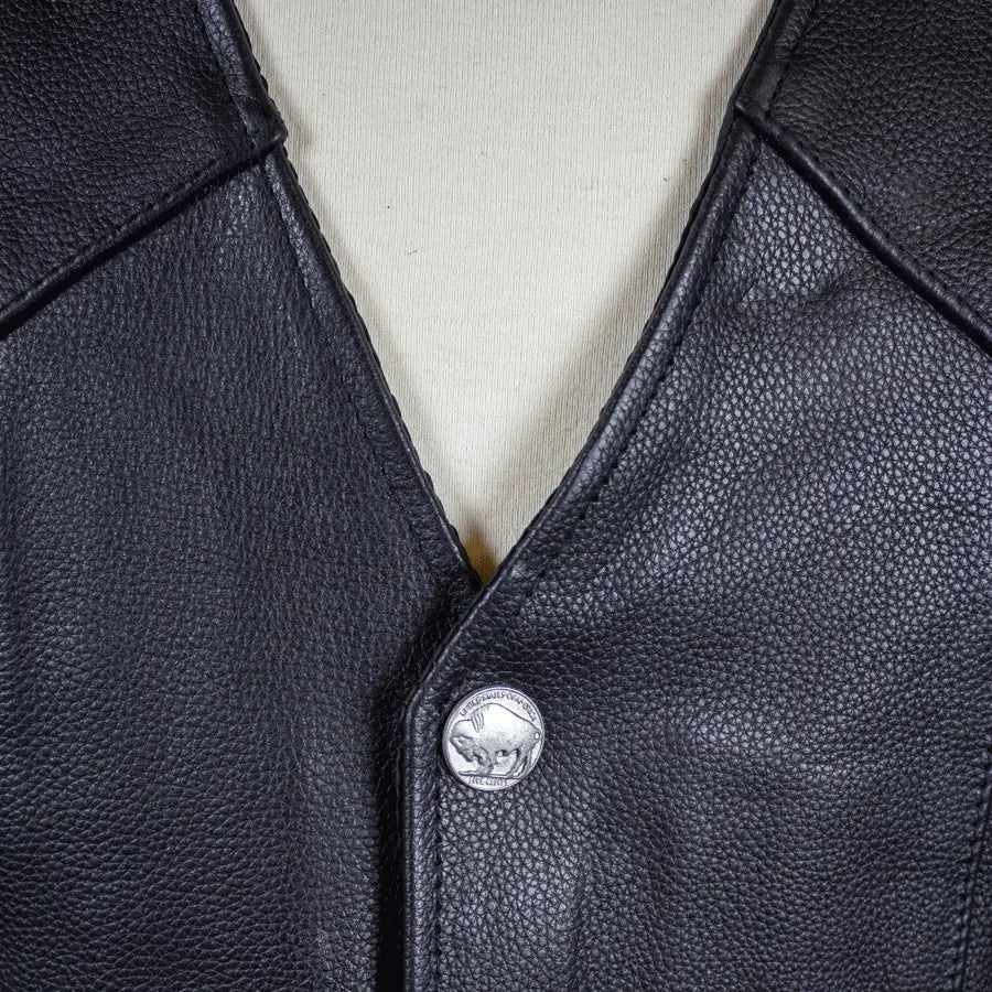 BOL Men's Tall Buffalo Leather Vest – Durable & Stylish Biker Jacket for Motorcycle Riders & Outdoor Enthusiasts – Perfect for Riding, Casual Wear & Adventure Activities