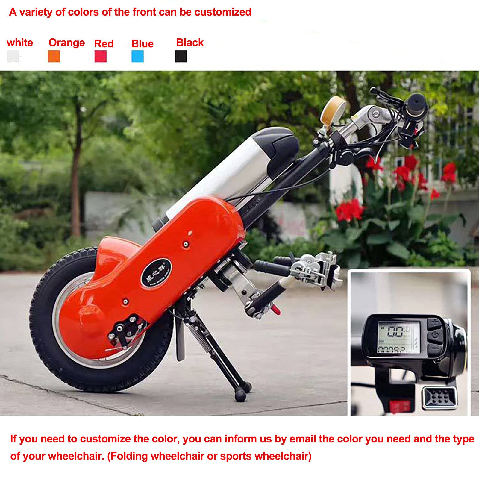 400W Front Drive Handcycle Conversion Kit for Electric Wheelchairs - 36V/15Ah Battery - Wheelchair Frame Connector & Mobility Scooter Accessory - Perfect for Outdoor Adventures & Daily Commuting