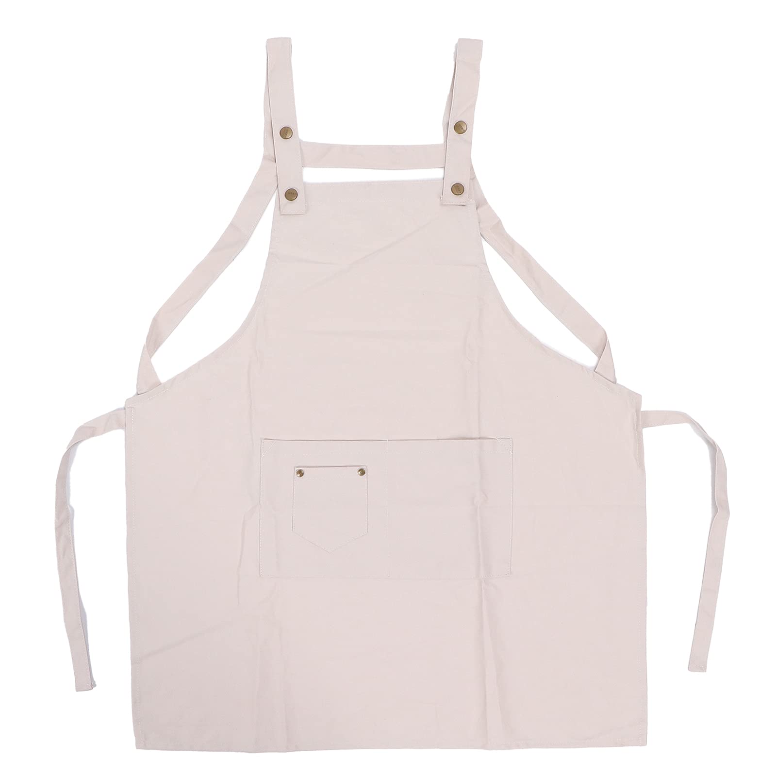 Yinhing Adjustable Nail Salon Apron - Professional Manicurist Smock for Nail Polish Protection, Beauty Salon Bib Apron with Pockets (White) - Perfect for Nail Technicians, Cosmetologists & Kitchen Use