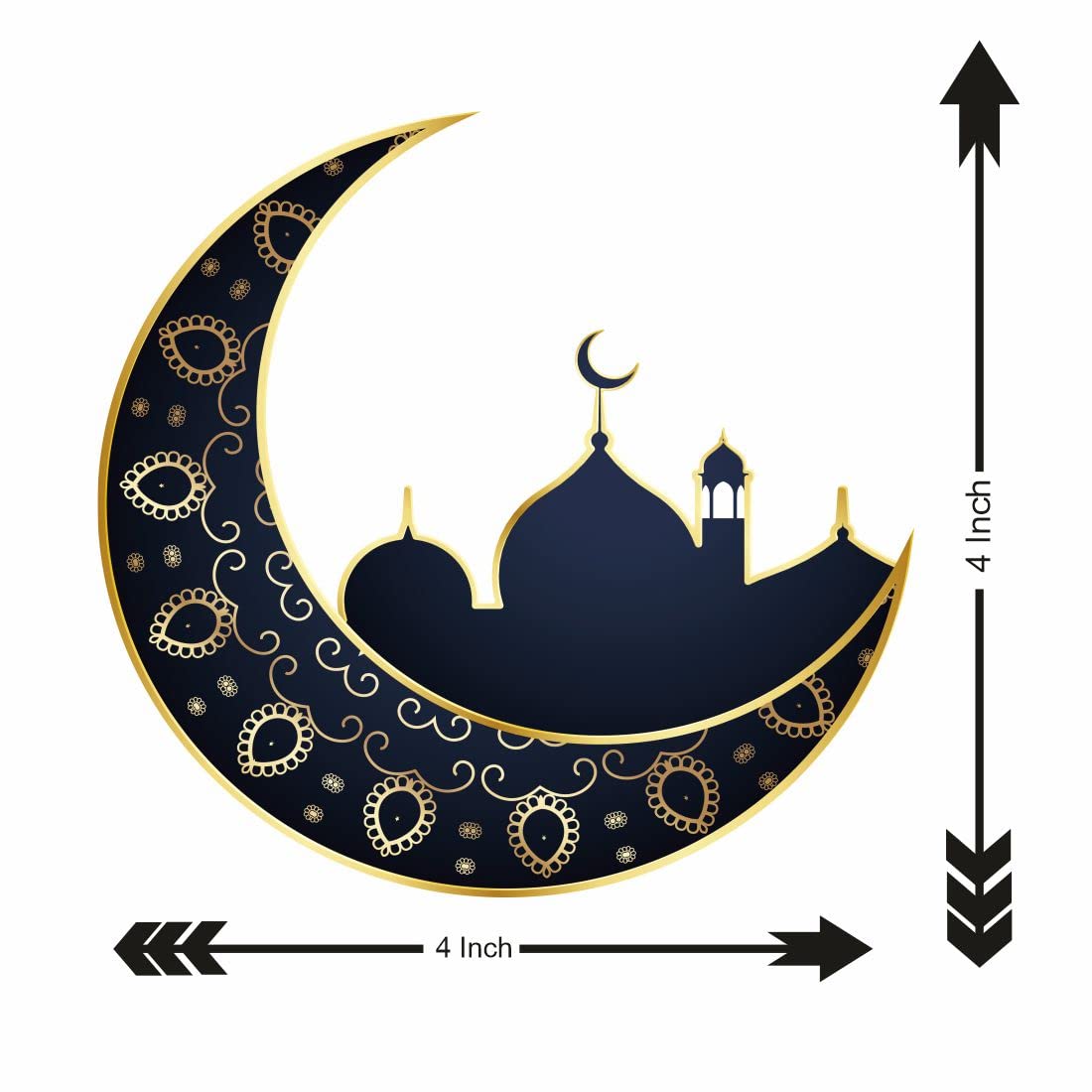 Crescent Moon Islamic Muslim Temporary Tattoo for Boys and Girls - Waterproof Ramadan & Eid Body Art - Perfect for Festivals, Parties, and Cultural Celebrations