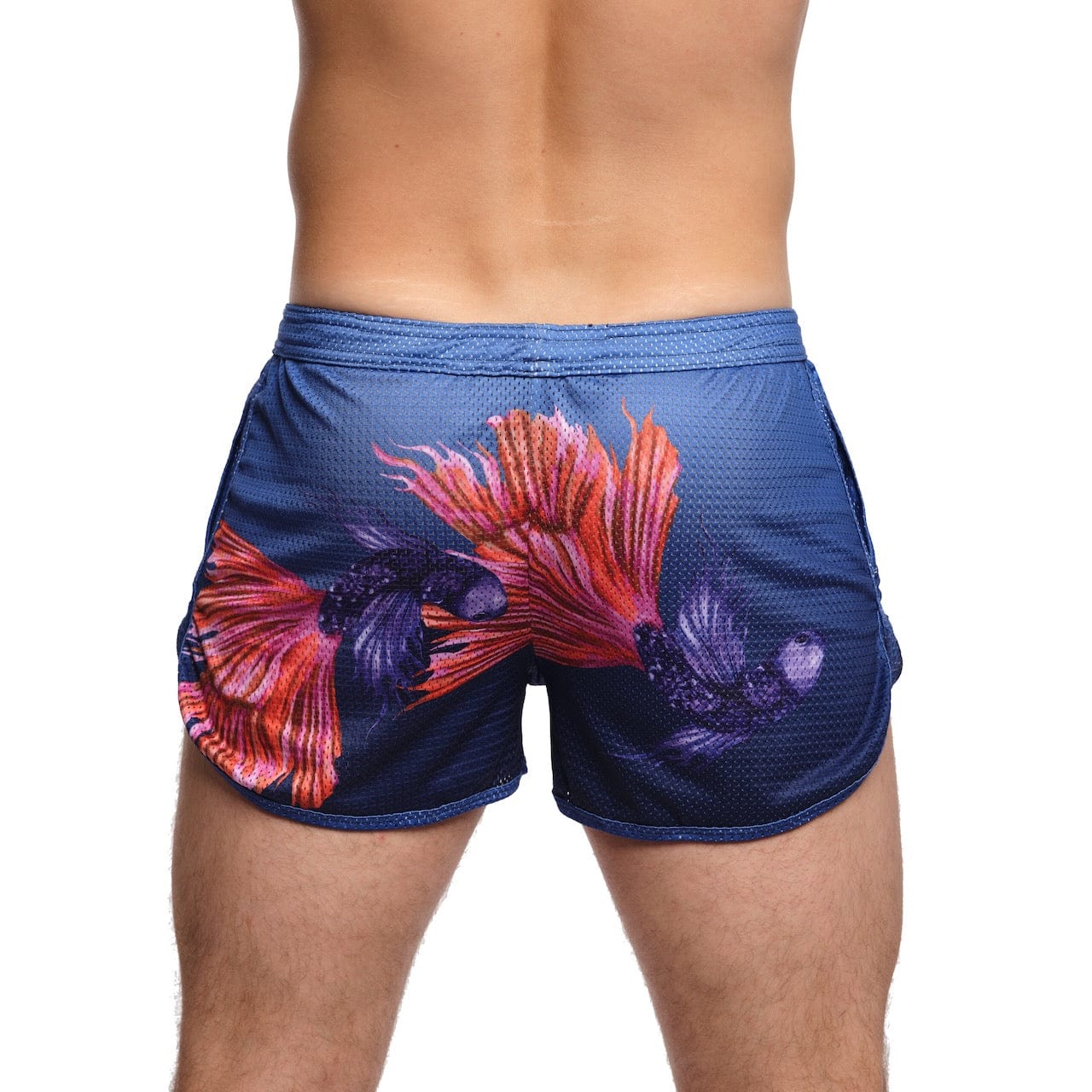 Premium Purple Mesh Fighting Fish Shorts - Breathable & Comfortable for MMA, Boxing, and Workout Training