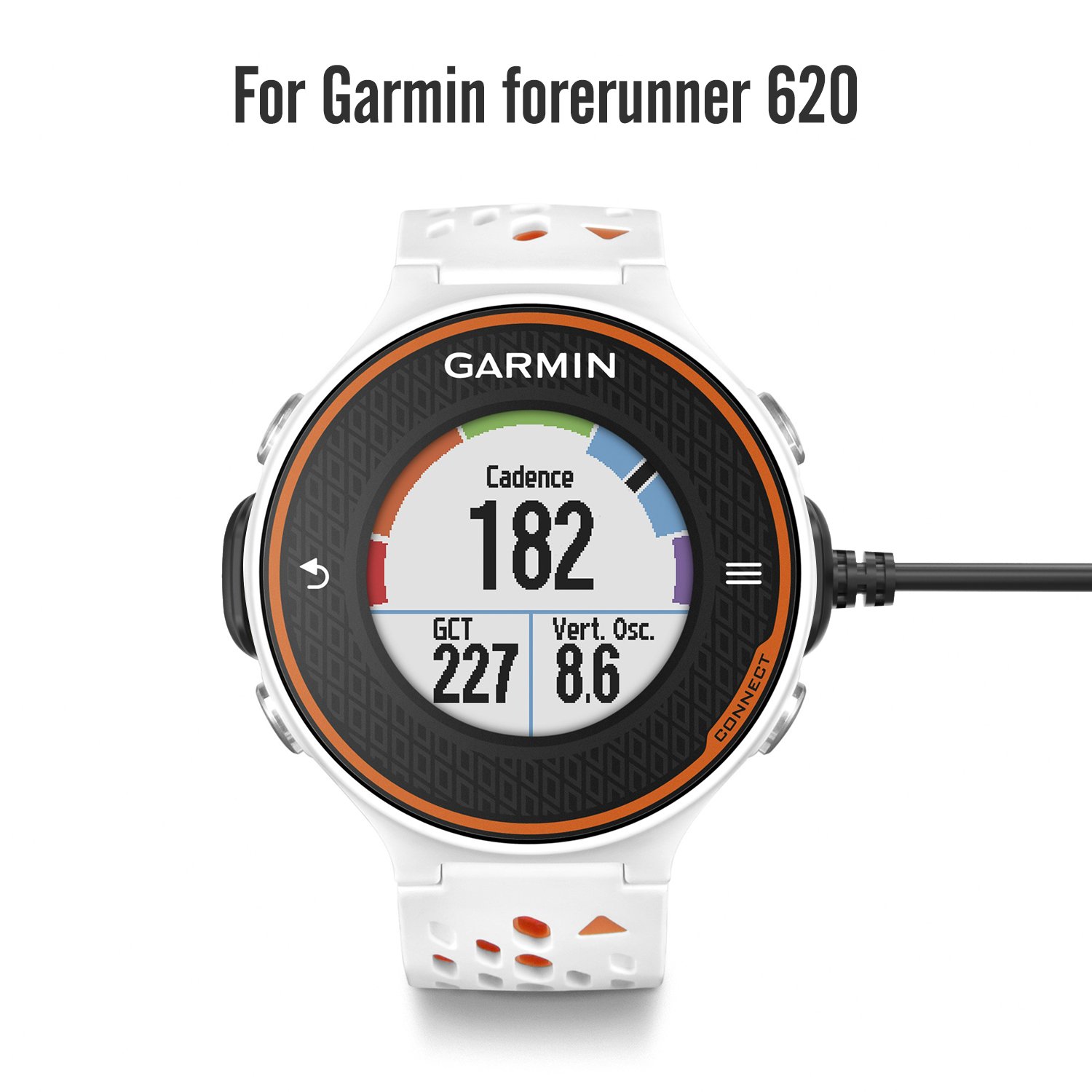 MoKo USB Charger Dock for Garmin Forerunner 620 - Sync & Charge Cradle with 1M Cable - Compatible with Forerunner 620 Smartwatch (Black) - Perfect for Workouts, Running & Fitness Tracking