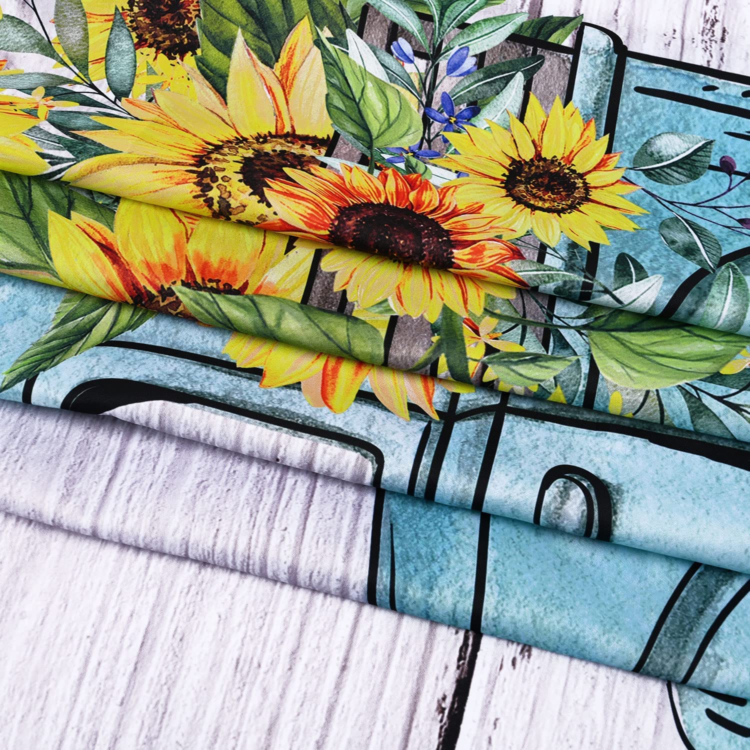 RosieLily Rustic Sunflower Shower Curtain Set - Farmhouse Bathroom Decor with 12 Hooks, 72x72 Inches - Perfect for Fall Season and Country Style Bathroom Makeover