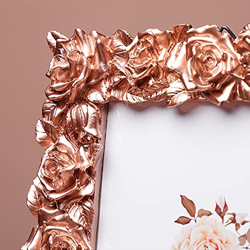 Romantic Rose Resin Picture Frame 4x6 - Elegant Tabletop Photo Display for Bedroom Decor | Perfect for Wedding, Anniversary & Home Décor Gifts