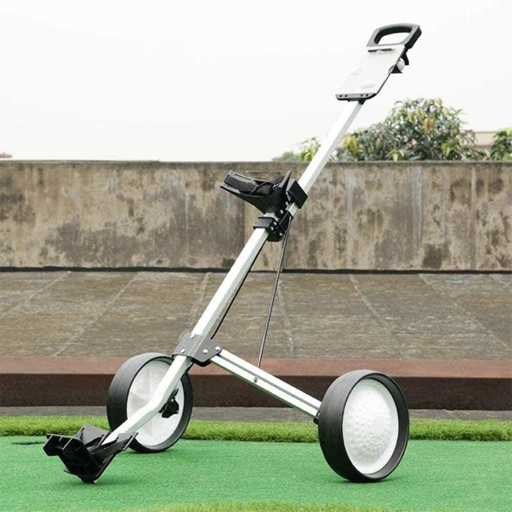 Premium Folding 2-Wheel Golf Trolley - Lightweight Golf Bag Caddy for Outdoor Training & Tournaments | Perfect for Golf Courses, Driving Ranges & Airport Luggage Transport
