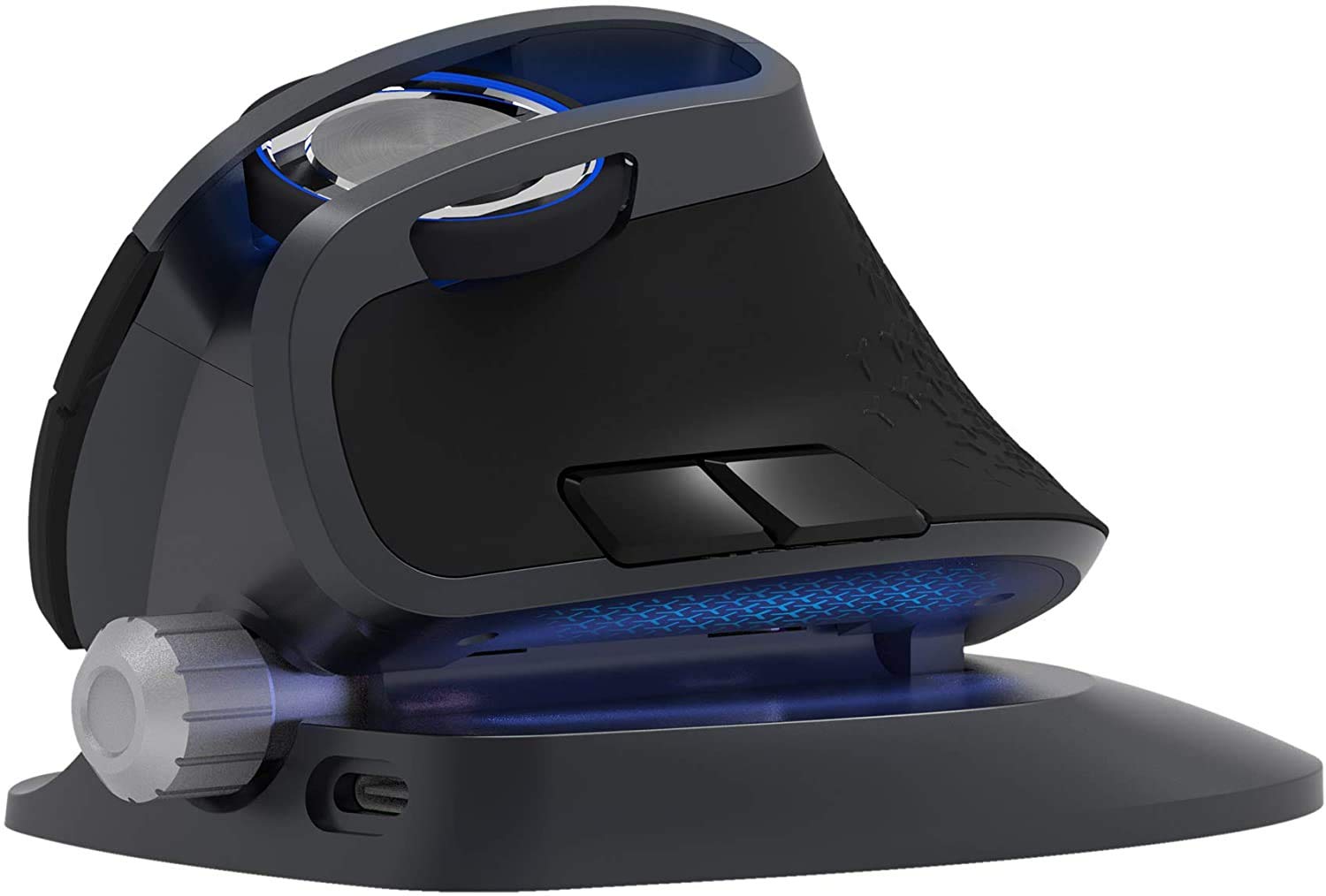 Rechargeable Wireless Vertical Ergonomic Mouse - Bluetooth 3.0/4.0 & 2.4GHz Dual Mode, Adjustable Angle, 6 Programmable Buttons, 4000 DPI with LED Indicator for PC/Mac (2021 Upgraded) - Perfect for Office Work, Graphic Design & Long-Term Computer Use