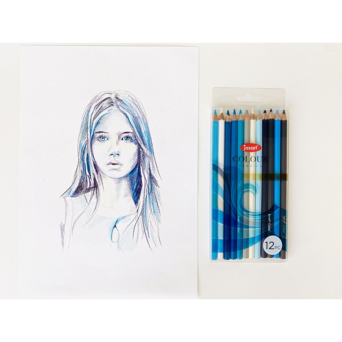 24-Piece Jasart Studio Art & Craft Colored Pencil Set - Soft Pastel Shades for Drawing, Sketching & Adult Coloring Books | Perfect for Artists, Students & DIY Craft Projects