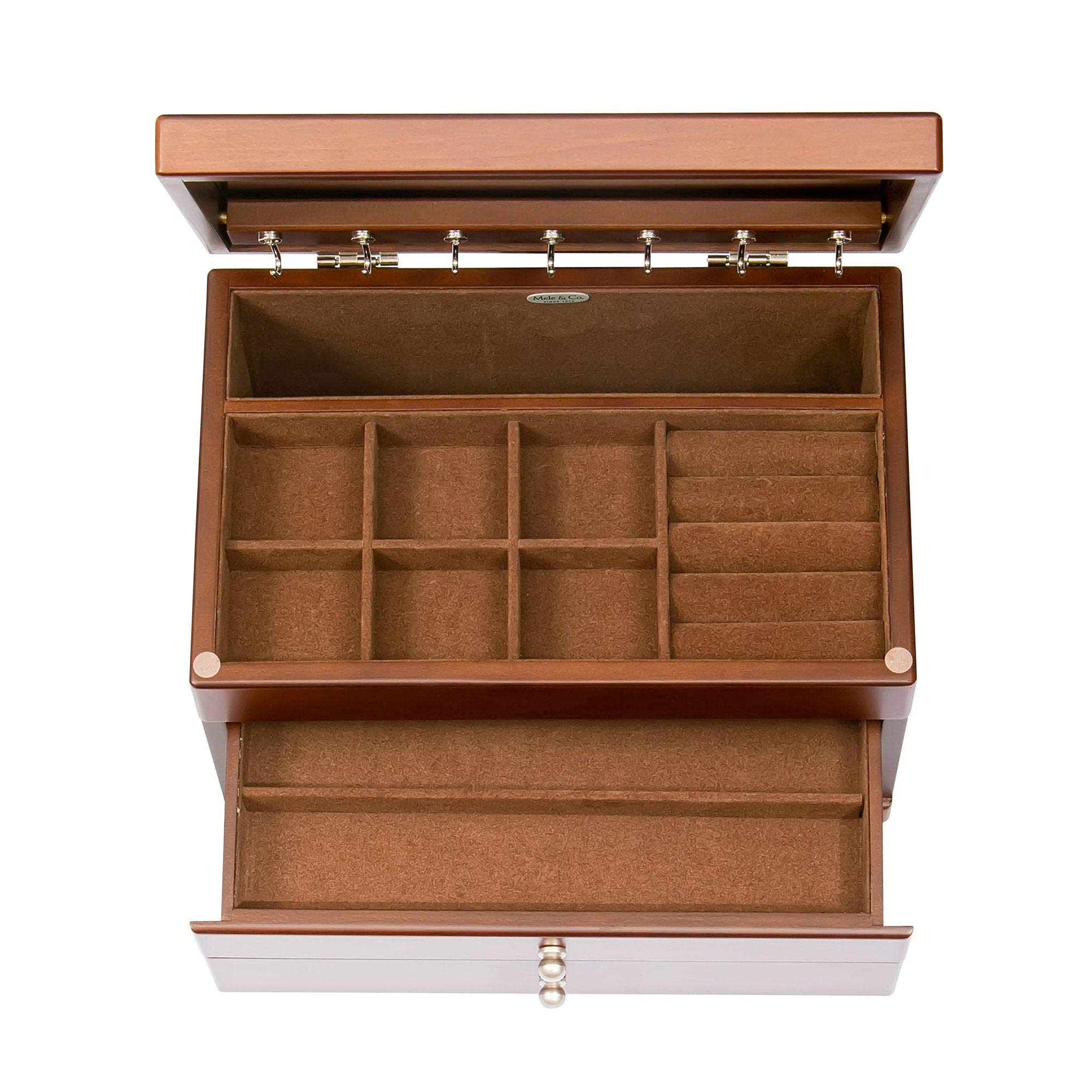 Mele & Co Brisbane Personalized Jewelry Box with Drawers - Custom Engraved Wooden Jewelry Organizer Chest for Women & Girls | Perfect for Gift Giving, Bridal Shower, Birthday & Anniversary Presents