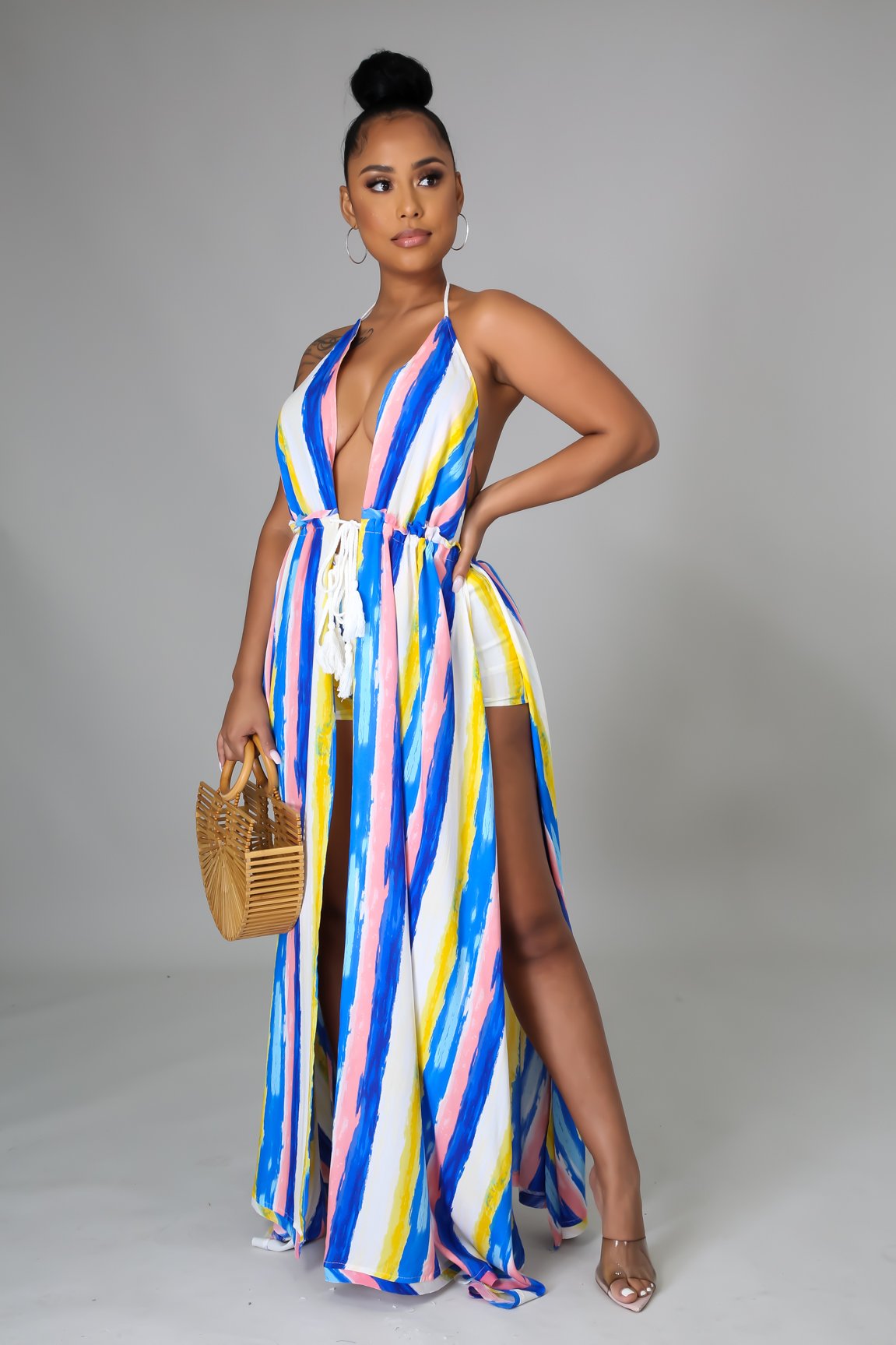 Arica Striped Short Sleeve T-Shirt and Shorts Set for Women - Casual Summer Outfit for Beach, Gym, and Lounge Wear