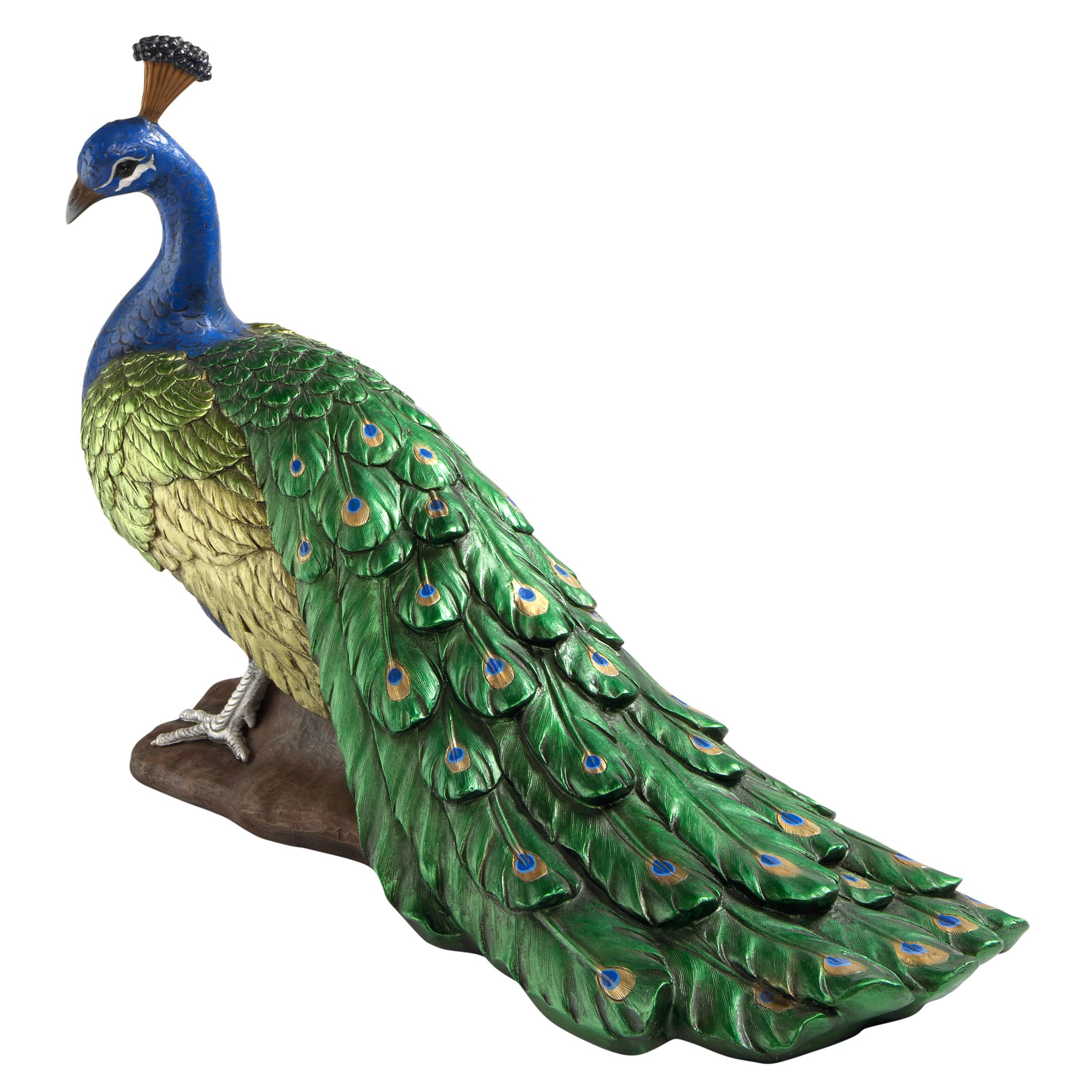 Design Toscano The Regal Peacock Garden Statue - Elegant Outdoor Decor for Patio, Lawn & Garden - Perfect for Backyard, Poolside & Landscape Decoration