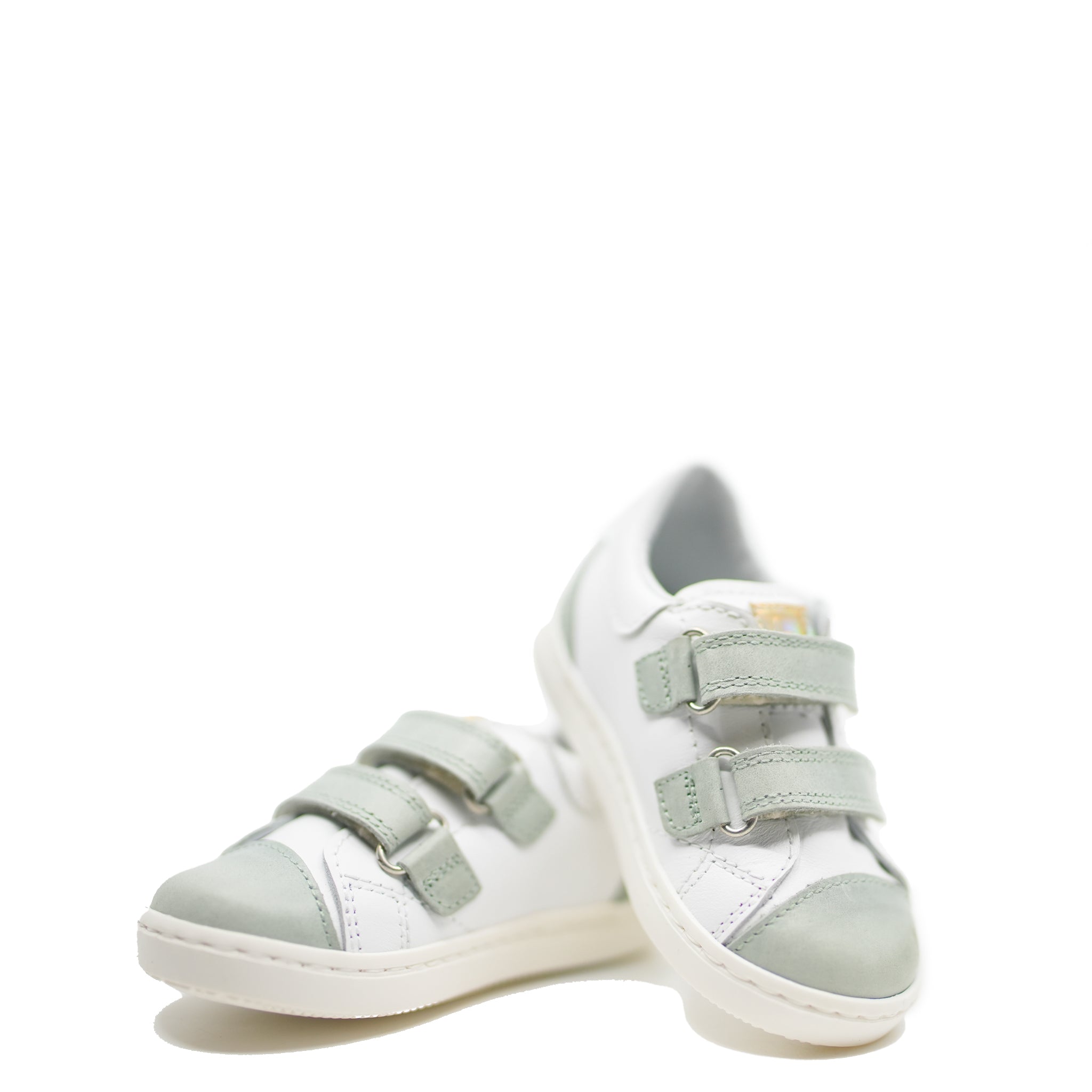 Beberlis Women's White and Mint Velcro Sneakers - Comfortable Casual Walking Shoes for Women - Perfect for Running, Gym, and Everyday Wear