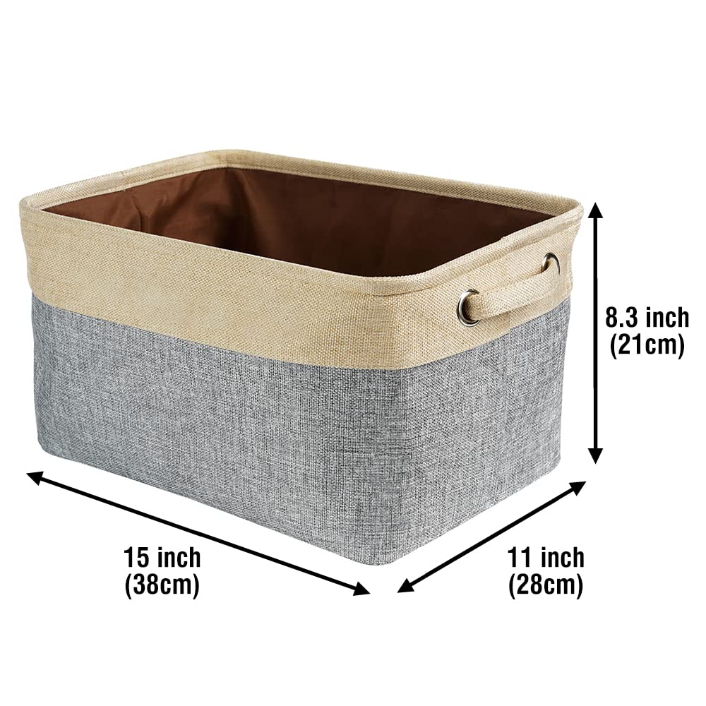 Personalized Dog Storage Basket - English Springer Spaniel Themed Fabric Toy Box with 2 Handles for Organizing Clothes, Blankets & Toys | Perfect for Closet, Nursery & Pet Room Organization (Grey & White)