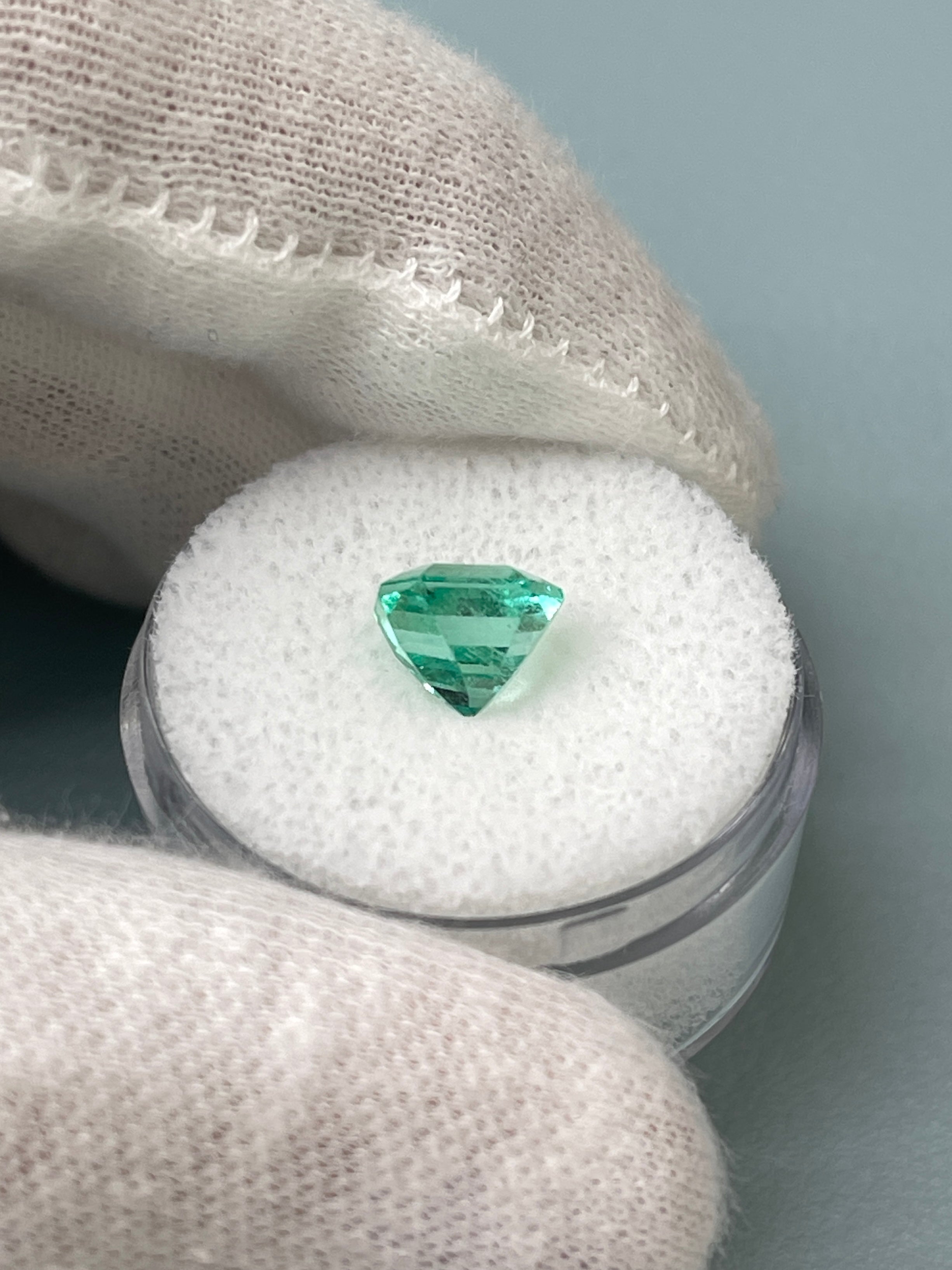 1.98 Carat 8x6.5mm Vibrant Green Natural Loose Colombian Emerald Gemstone - Emerald Cut for Jewelry Making, Engagement Rings & Luxury Gifts
