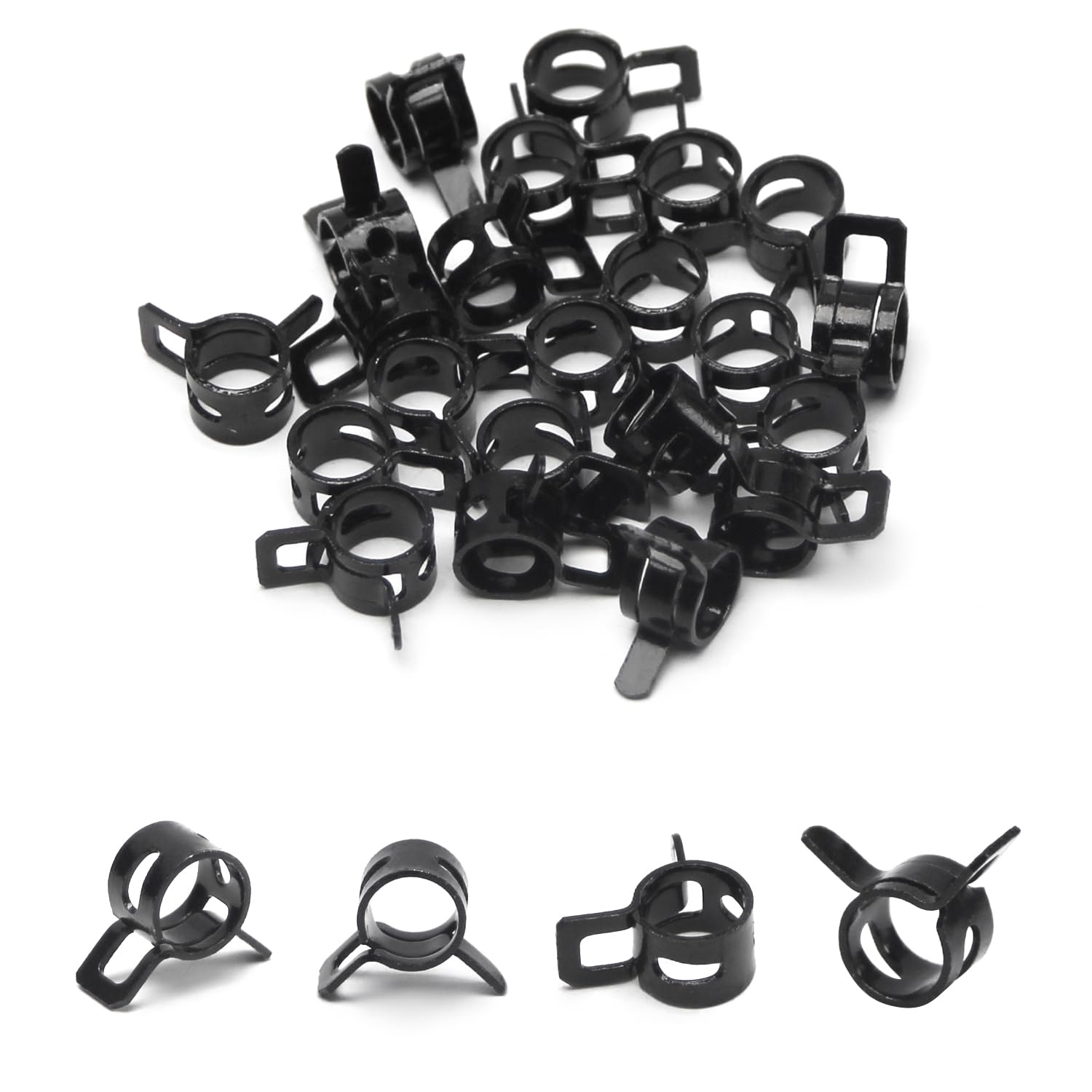 MroMax 20Pcs 9mm Hose Clamps for Fuel/Air/Water Pipes - Automotive Fasteners