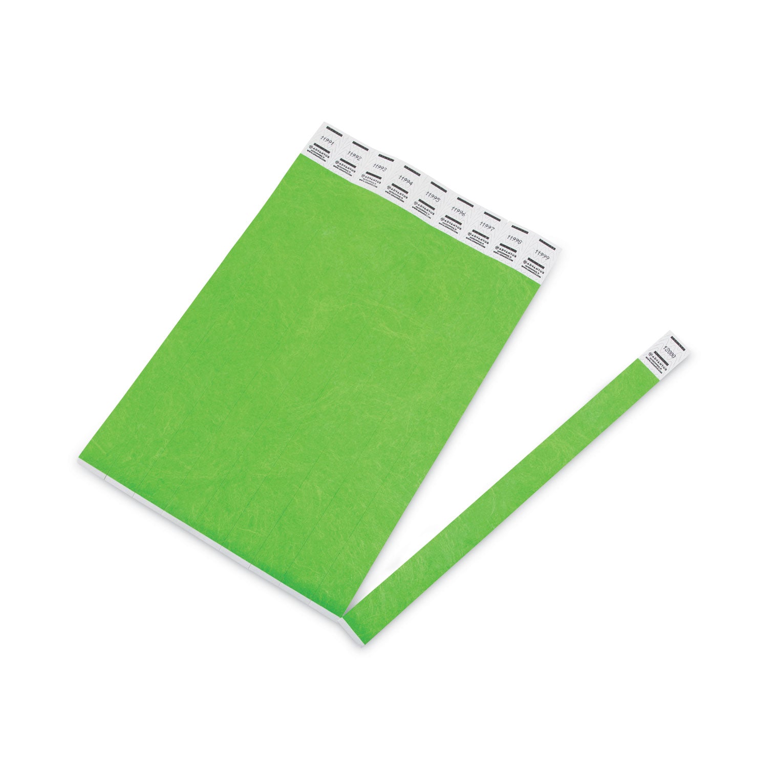 Advantus Sequentially Numbered Crowd Control Wristbands - 9.75 x 0.75 Inch Neon Green Wristbands (500 Pack) - Perfect for Events, Concerts, Festivals & VIP Access Management