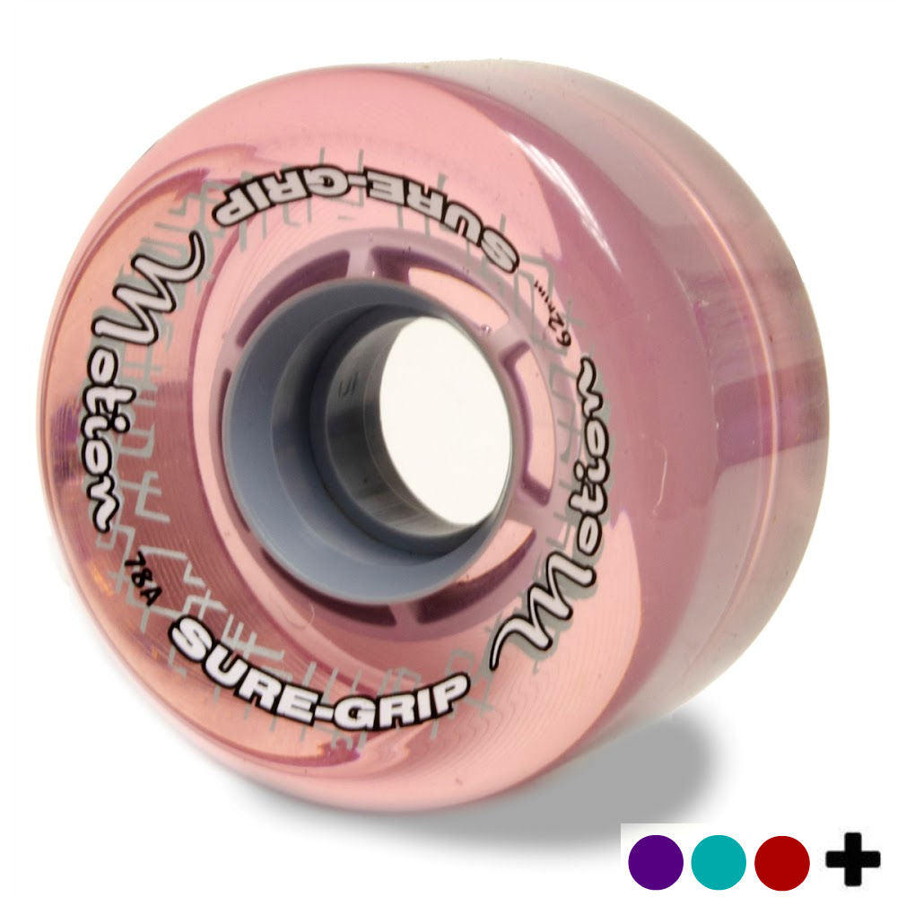 Sure Grip Motion 62mm Quad Wheels - 8 Pack for Roller Skates, Skateboards & Inline Skates - High Performance Outdoor & Indoor Wheels
